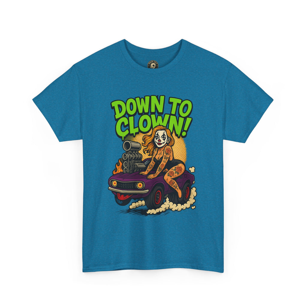 Unisex Graphic Tee | Down to Clown T-Shirt, Fun Statement Shirt, Casual Wear, Gift for Friends, Festivals, Halloween