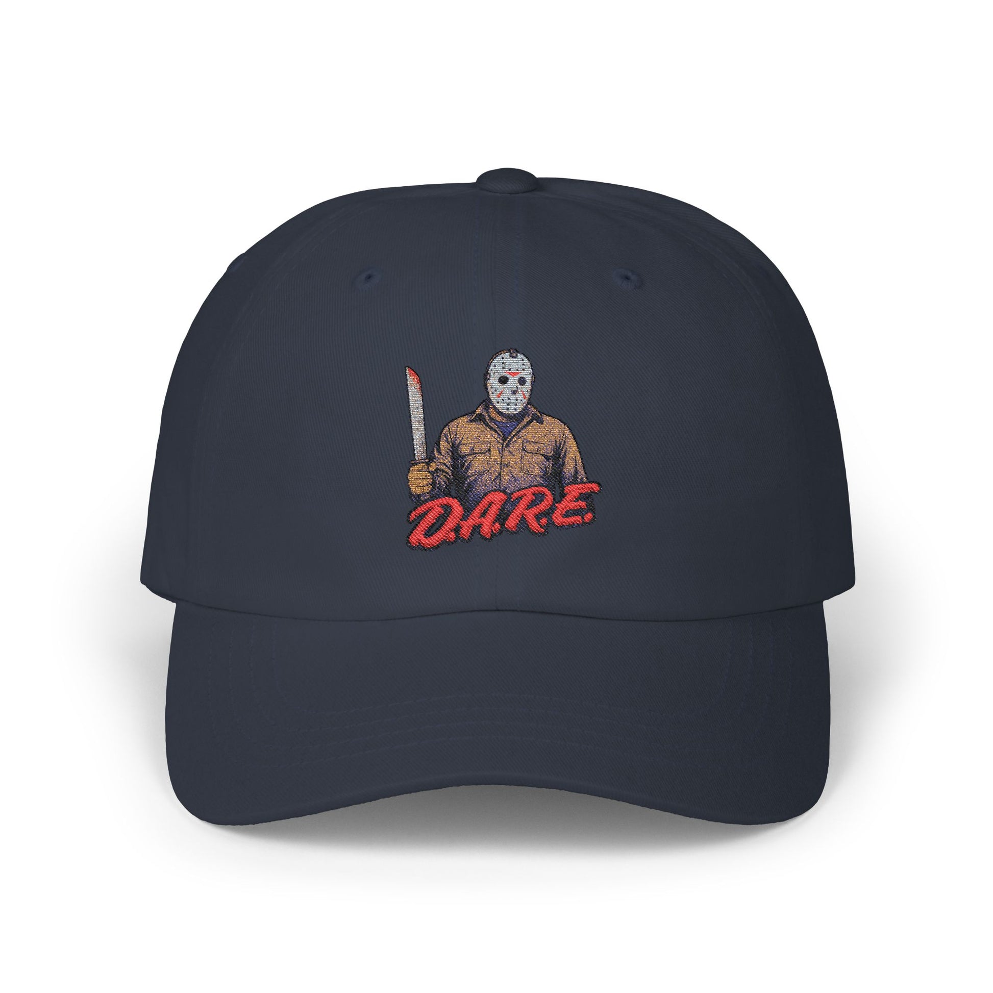 Jason Voorhees D.A.R.E. Parody Dad Hat – 80s Horror Meme Printed Cap