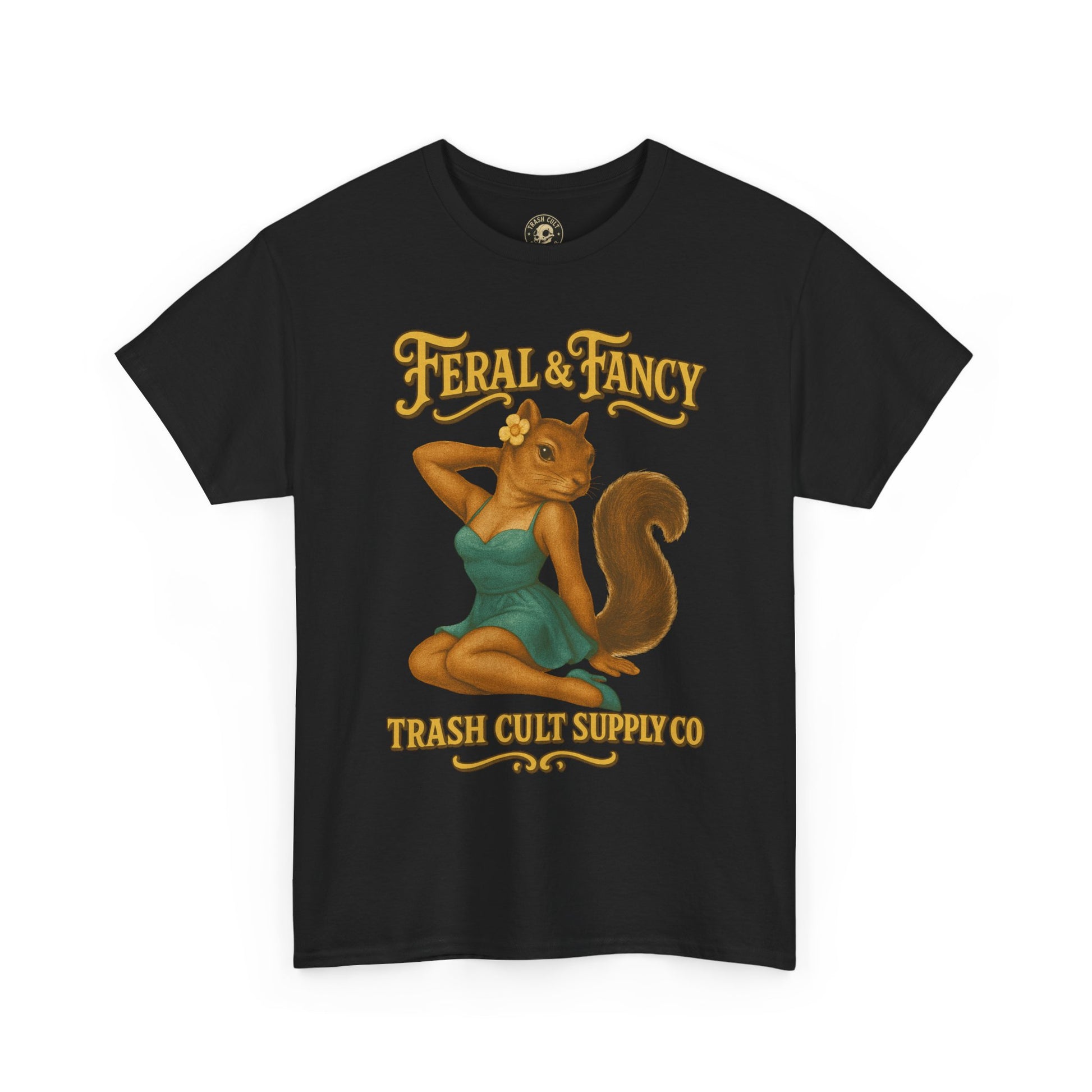 Feral & Fancy Pin-Up Squirrel Shirt – Vintage 1950s Style | Trash Cult Supply Co | Gildan 5000