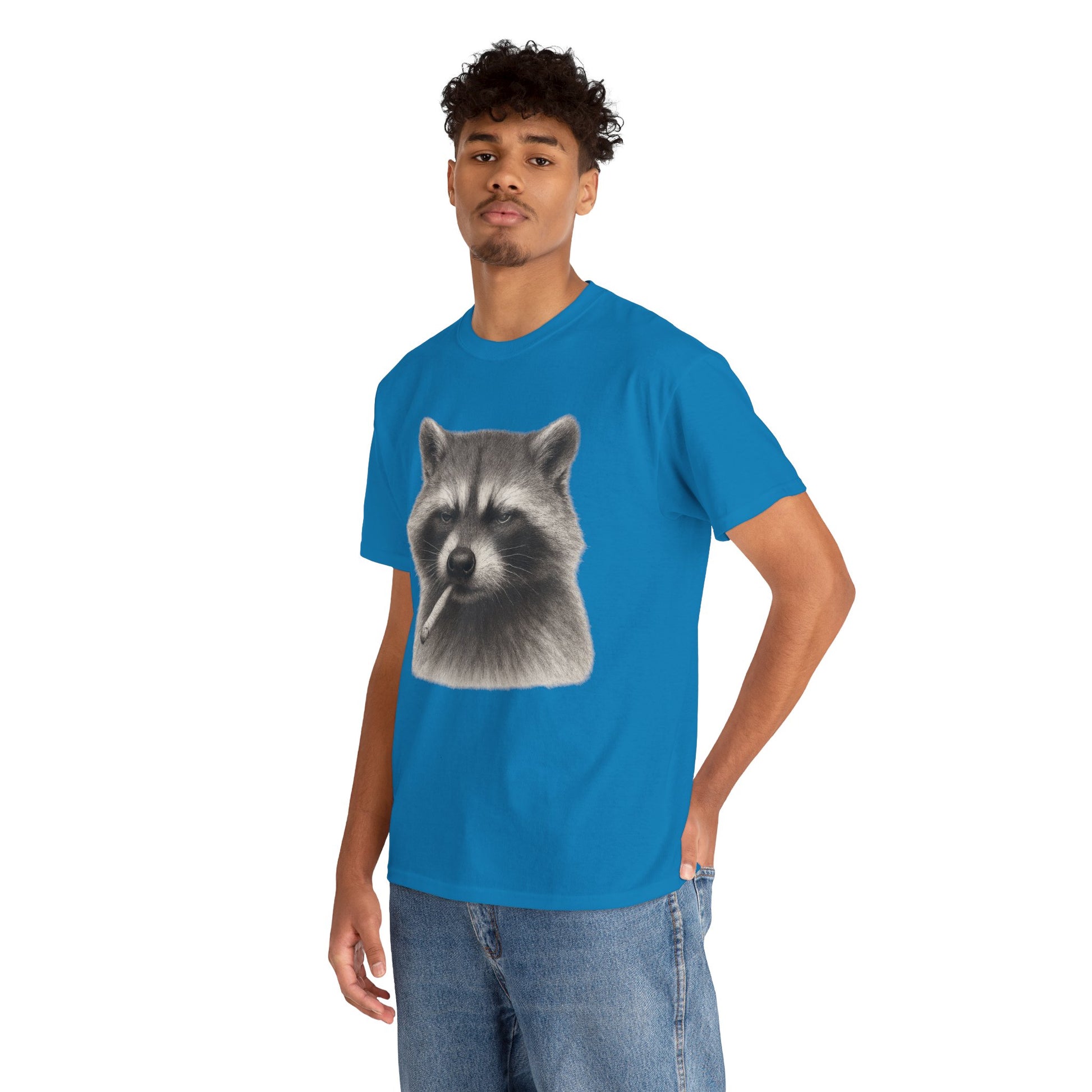 Dirty Harry Raccoon Halftone Shirt – Soft Grit Aesthetic, Smoking Trash Panda Graphic Tee
