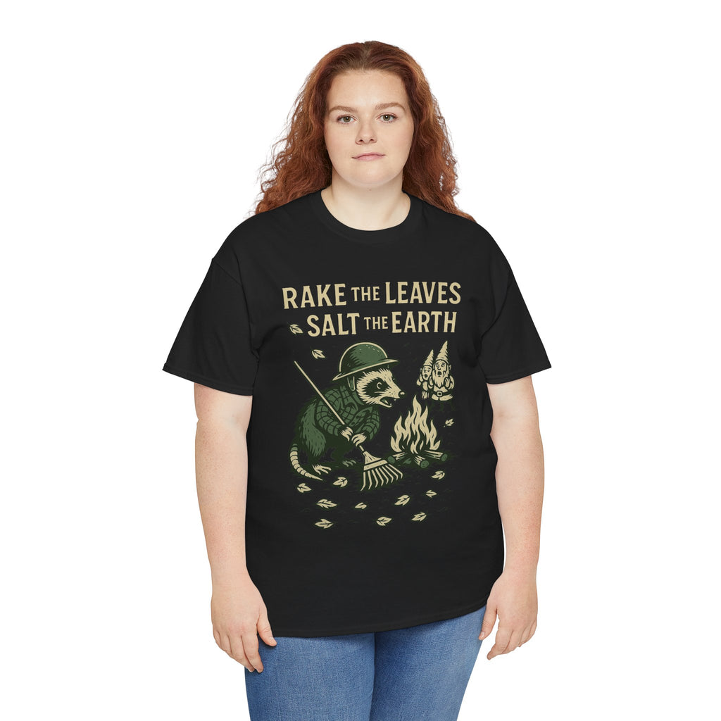 Rake the Leaves Salt the Earth Shirt – Possum Yard Warfare Tee – Fall of Humanity Collection – Trash Cult Supply Co.