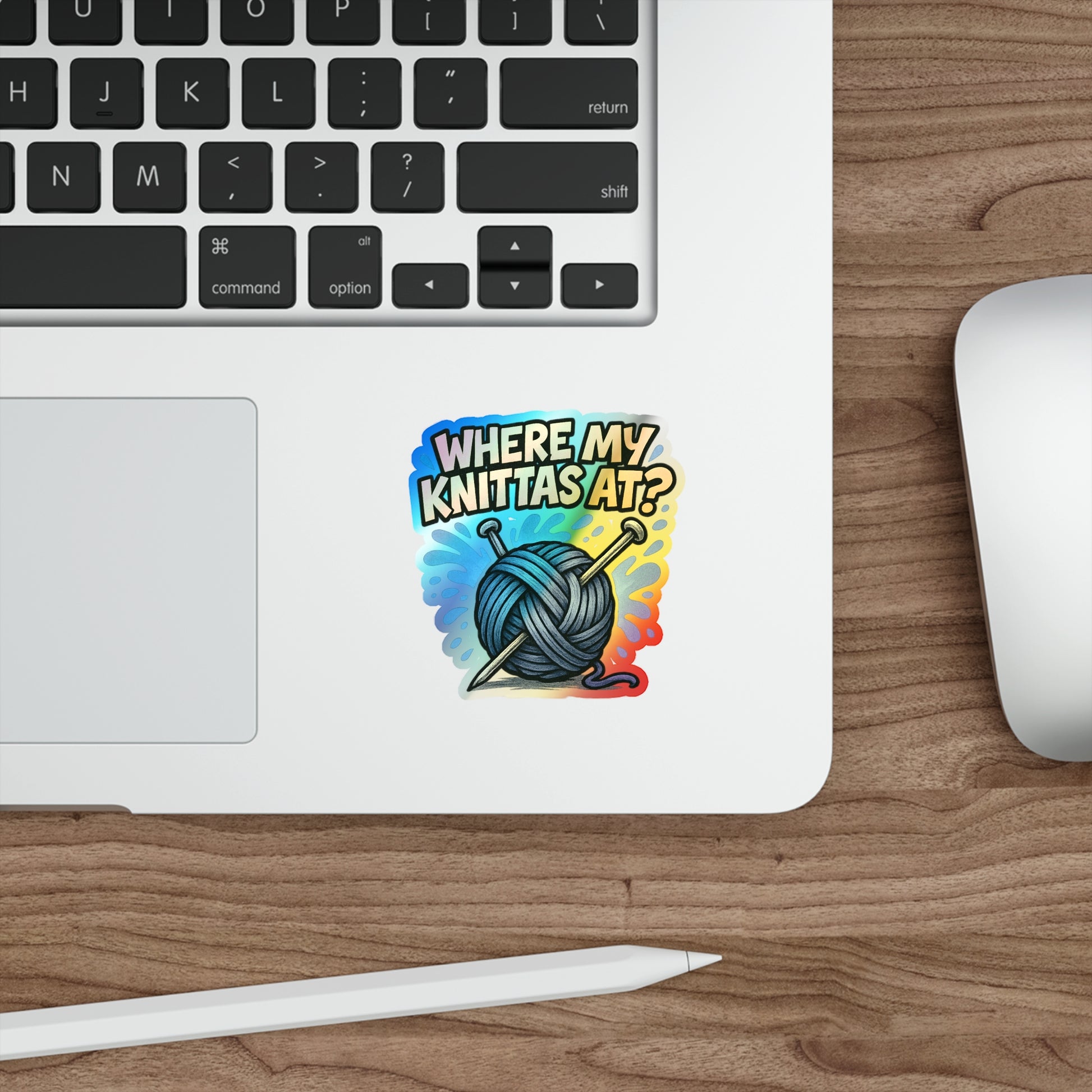 Where My Knittas At? – Holographic Knitting Graffiti Sticker