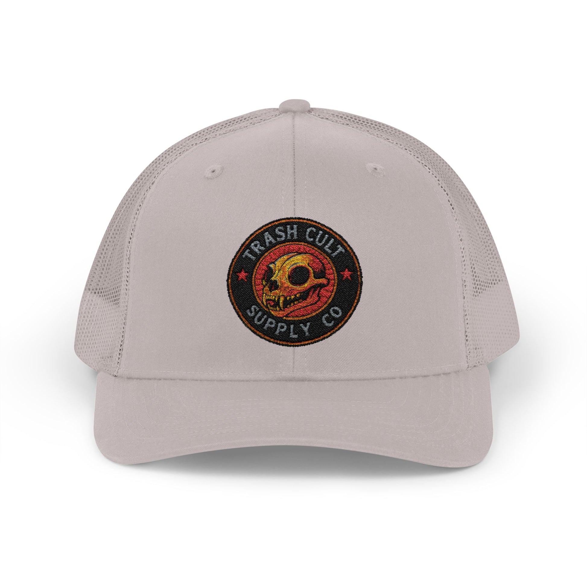 Beige cap with a logo on a white background