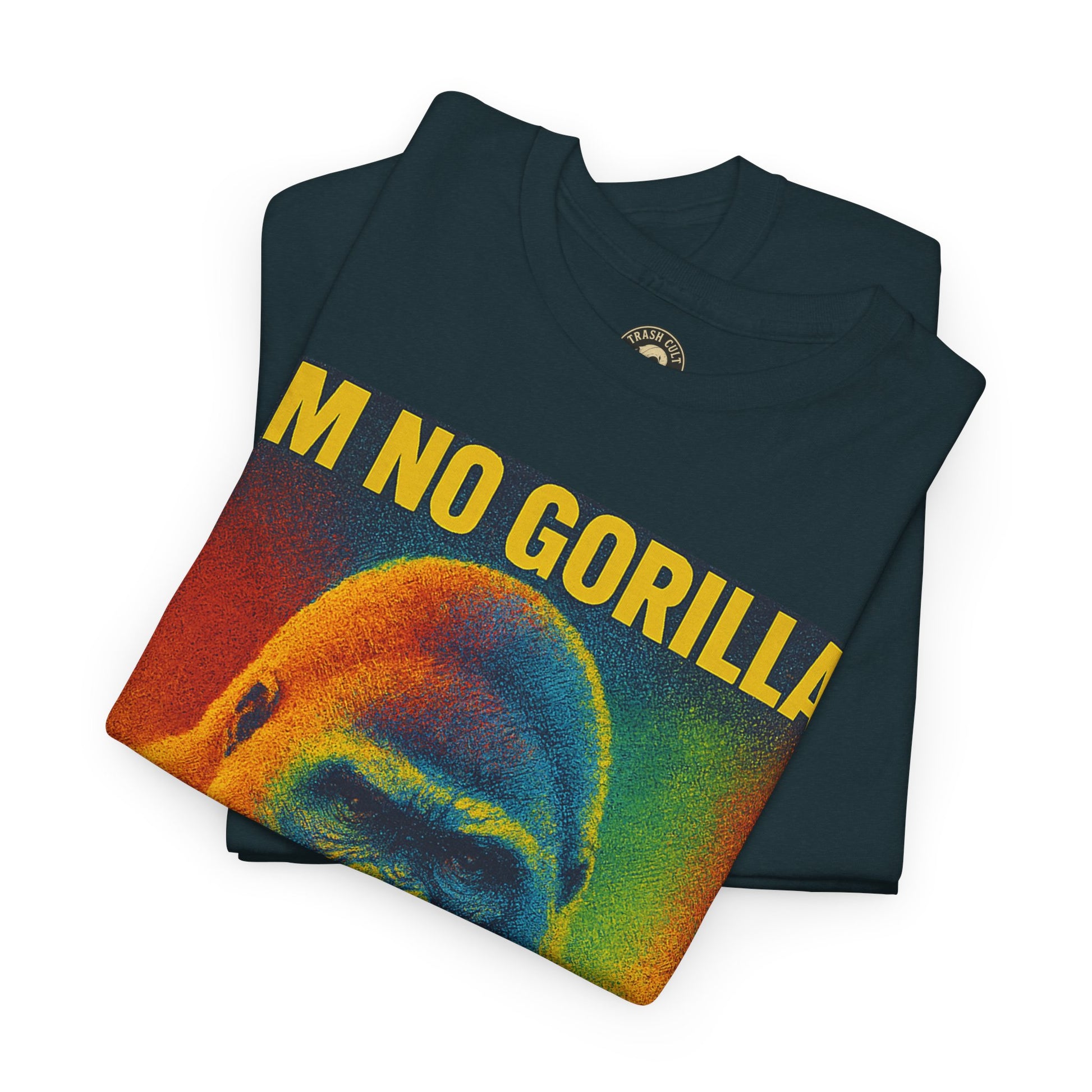 I’m No Gorilla But I Can Beat Off 100 Men Shirt – Multicolor Halftone Gorilla Tee on Gildan 5000