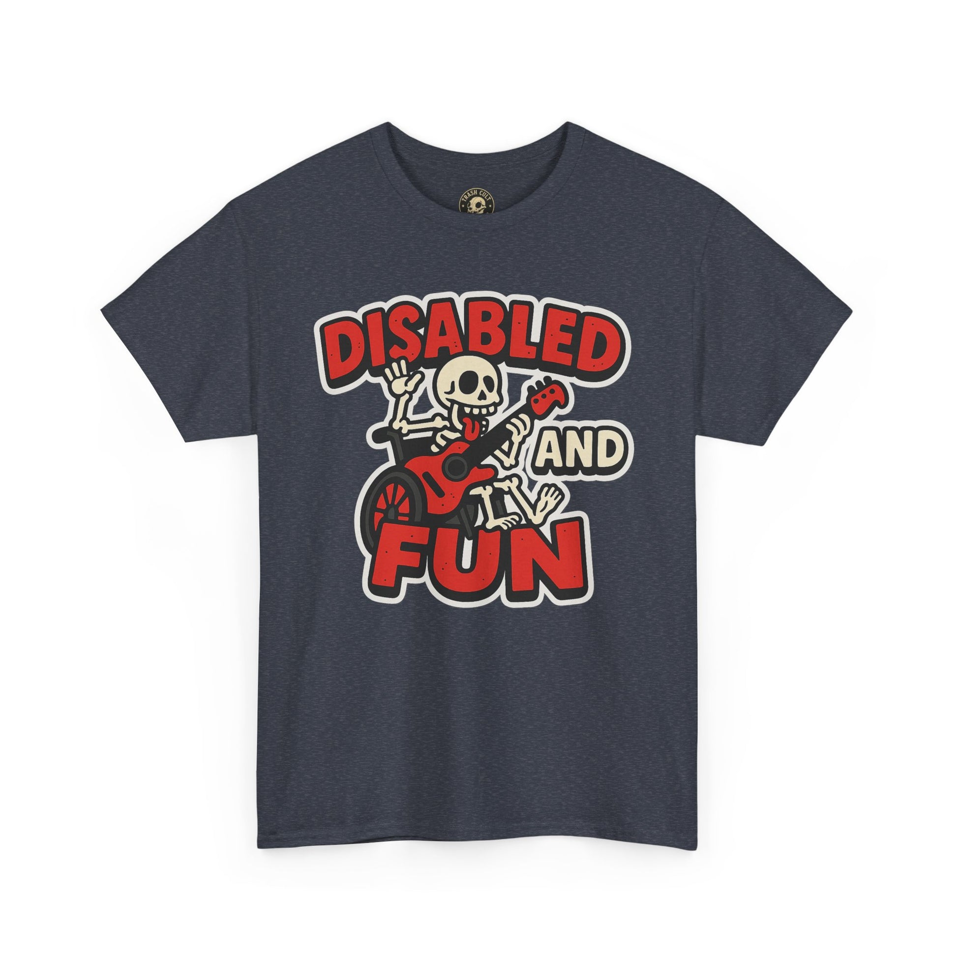 Disabled and Fun Unisex Heavy Cotton Tee, Casual Shirt, Gift for Friends, Music Lovers Gift, Fun T-Shirt, Halloween Wear, Everyday Comfort