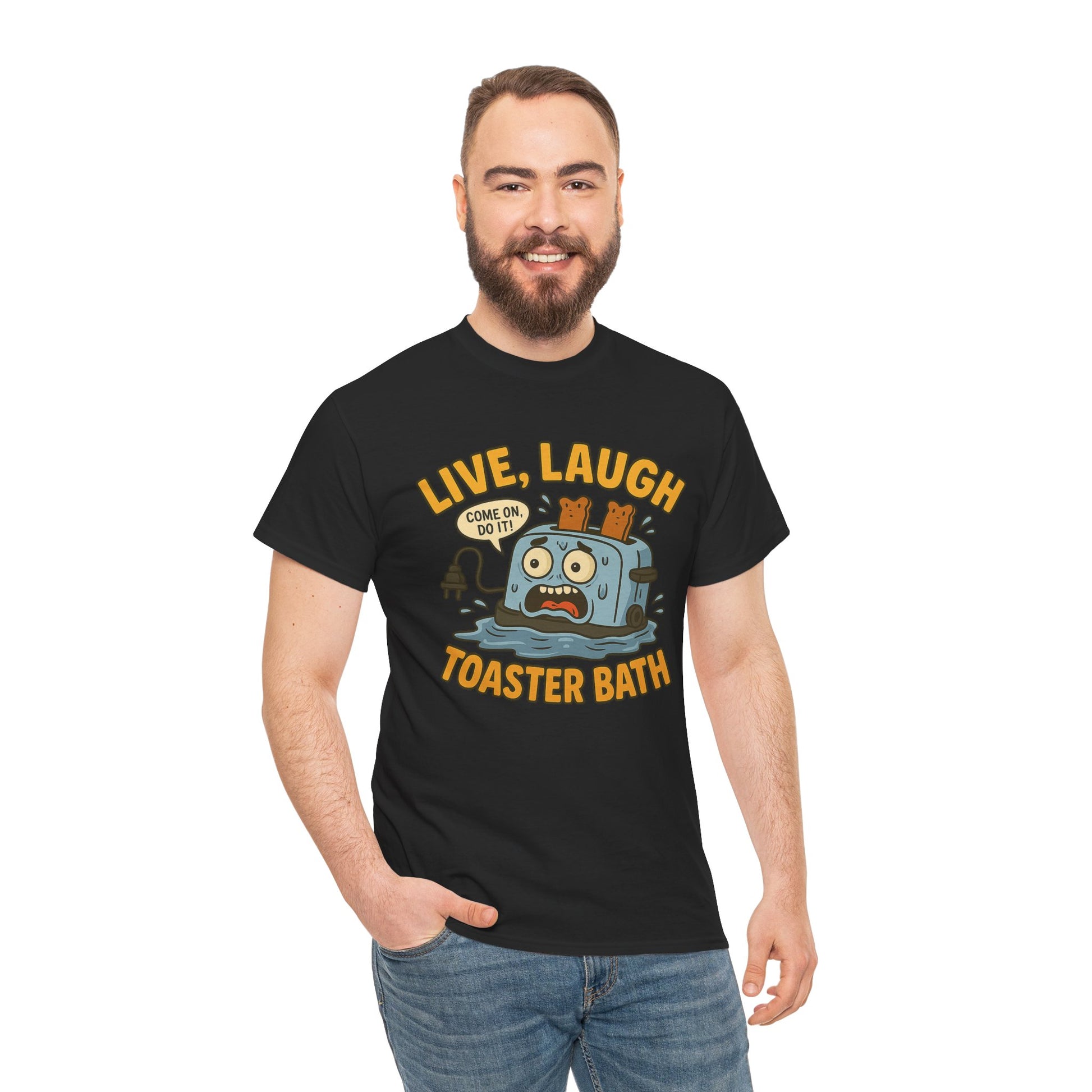 Funny Toaster Bath Tee, Humorous Unisex Shirt, Gift for Friends, Lightweight Cotton Tee, Birthday Party Outfit