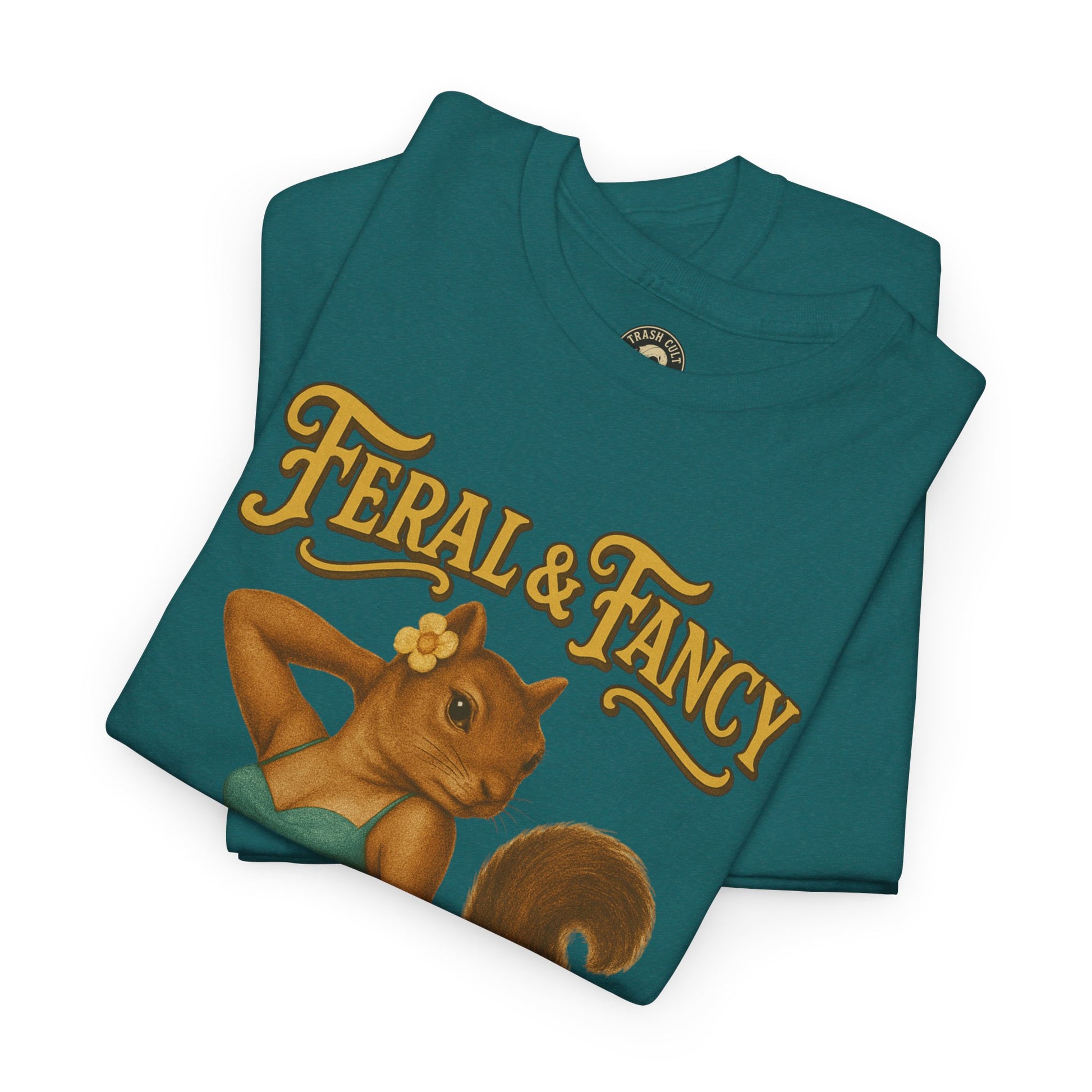 Feral & Fancy Pin-Up Squirrel Shirt – Vintage 1950s Style | Trash Cult Supply Co | Gildan 5000