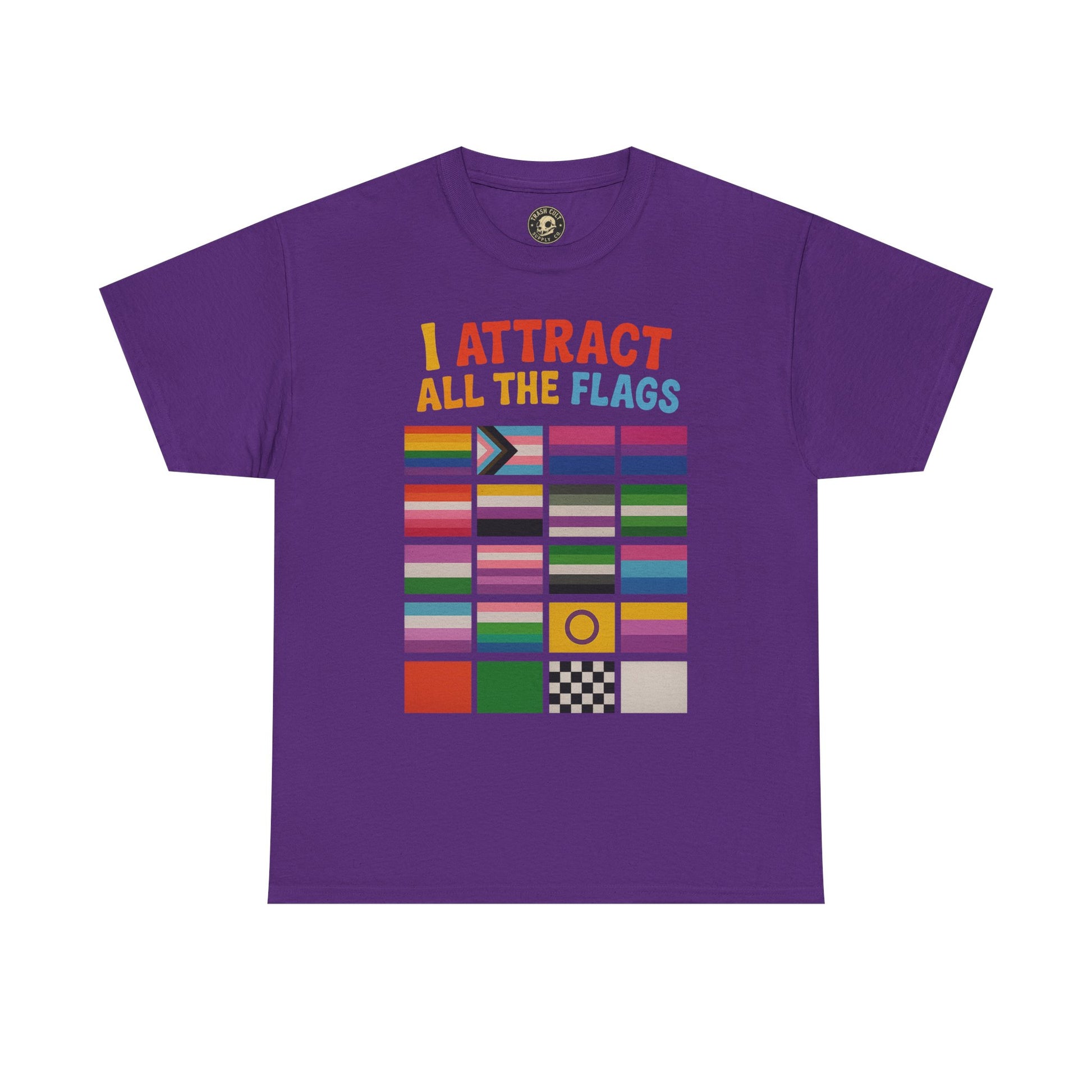 I Attract All The Flags LGBTQ Pride T-Shirt – Funny Inclusivity Shirt – Gildan 5000