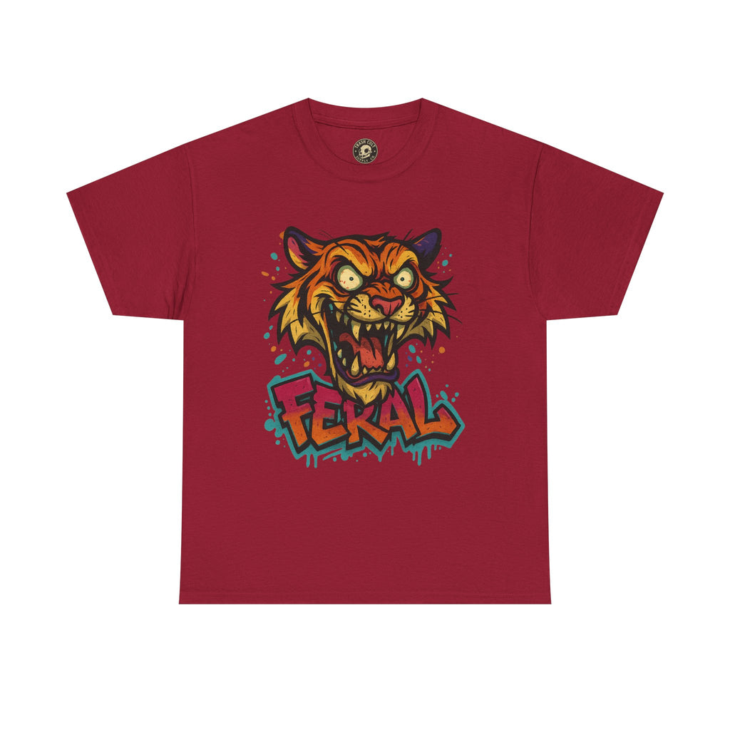 Feral Tiger Graphic Tee, Custom Artwork Shirt, Vintage Style T-Shirt, Casual Wear, Unique Gift for Animal Lovers