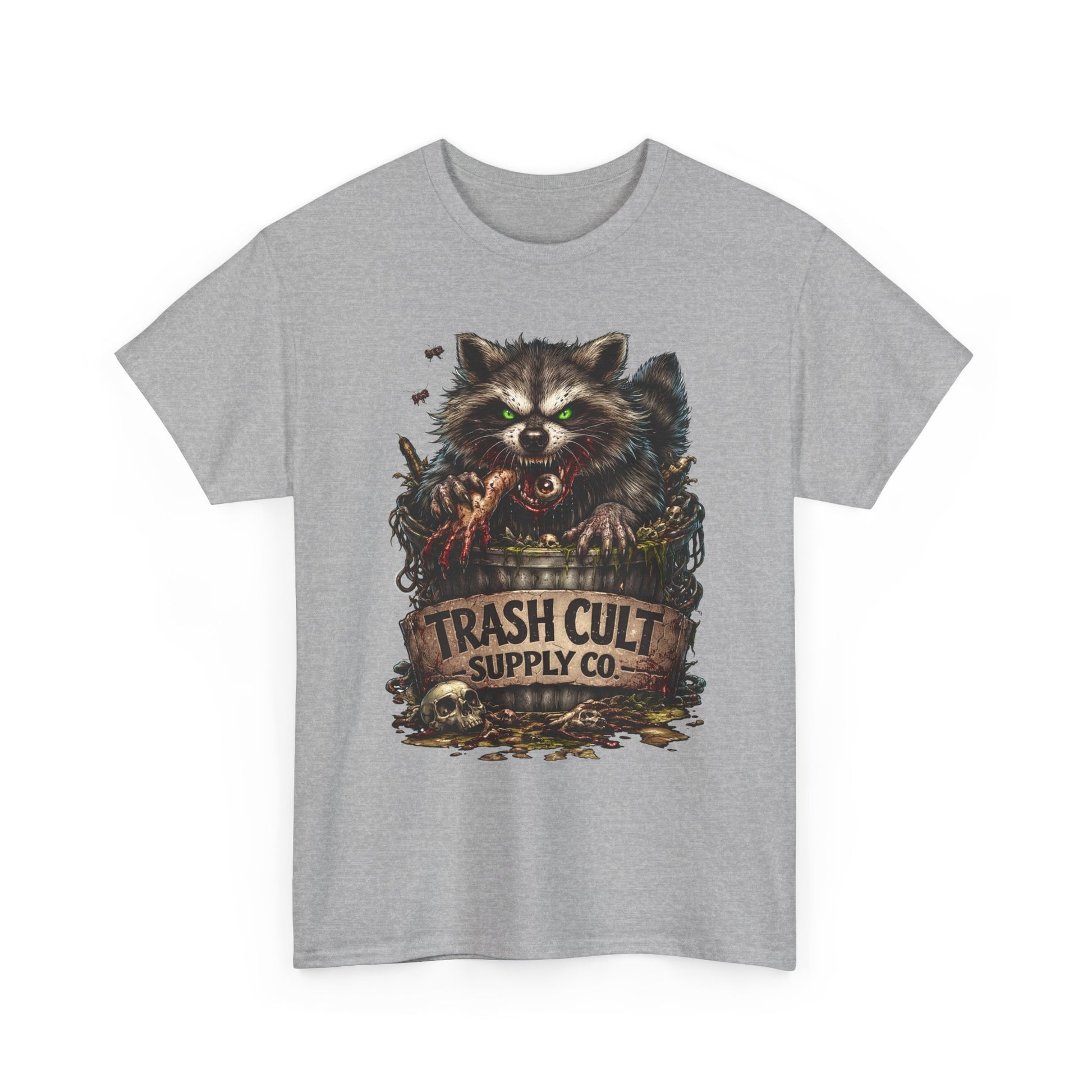 Raccoon 'Trash Cult Supply Co.' Graphic Tee — Vintage Grunge Animal Streetwear