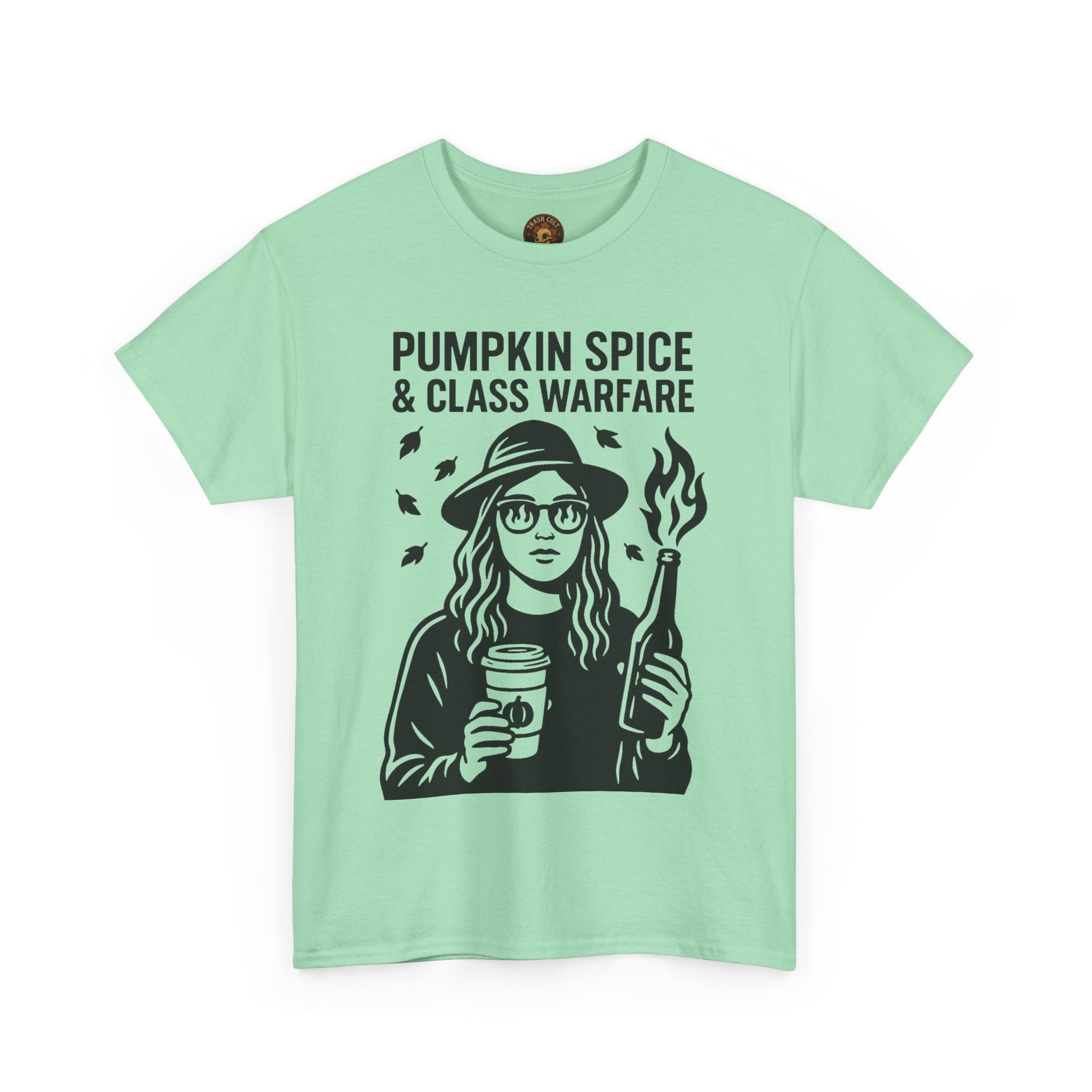 Pumpkin Spice & Class Warfare Shirt – Fall Riot Girl Graphic Tee – Fall of Humanity Collection – Trash Cult Supply Co.