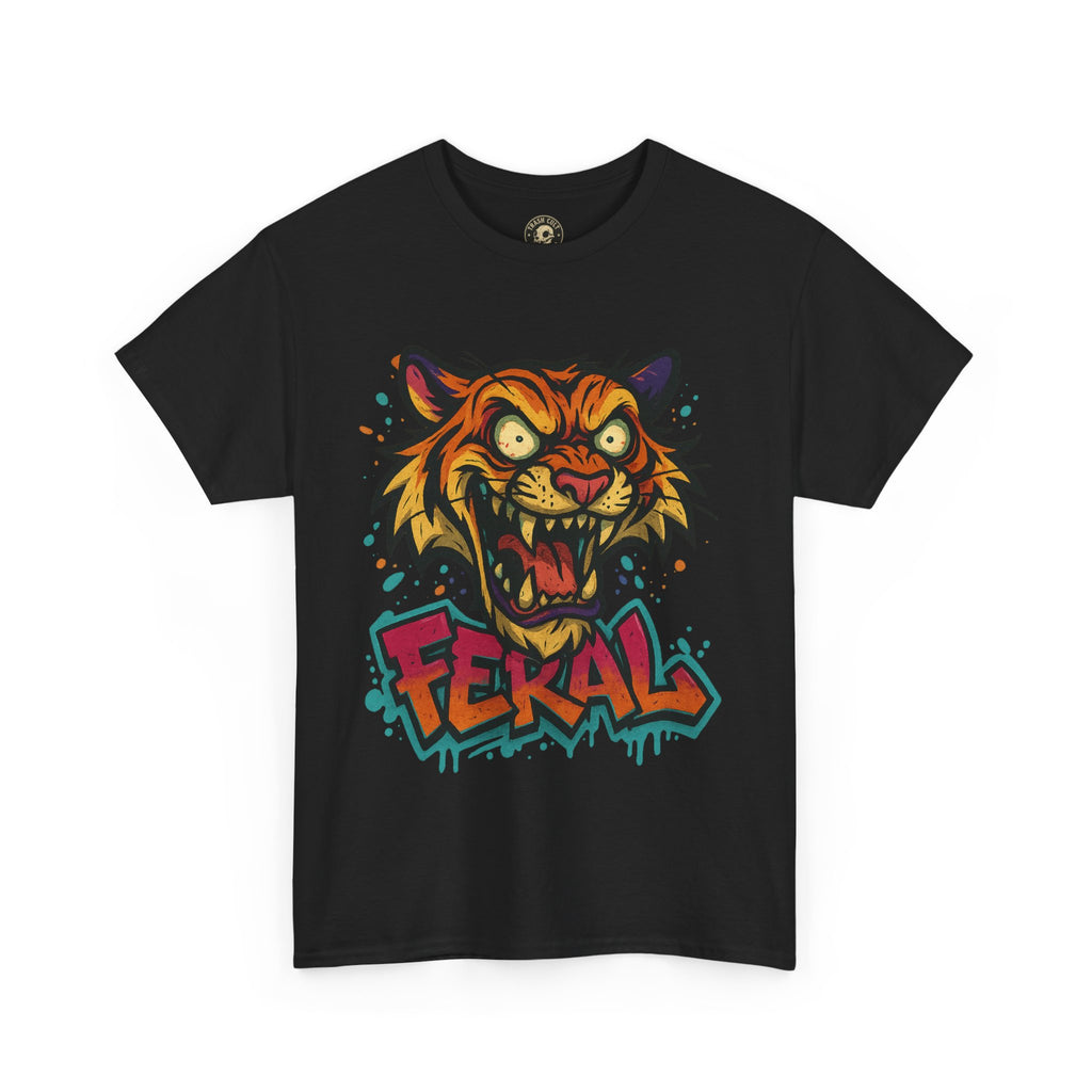 Feral Tiger Graphic Tee, Custom Artwork Shirt, Vintage Style T-Shirt, Casual Wear, Unique Gift for Animal Lovers