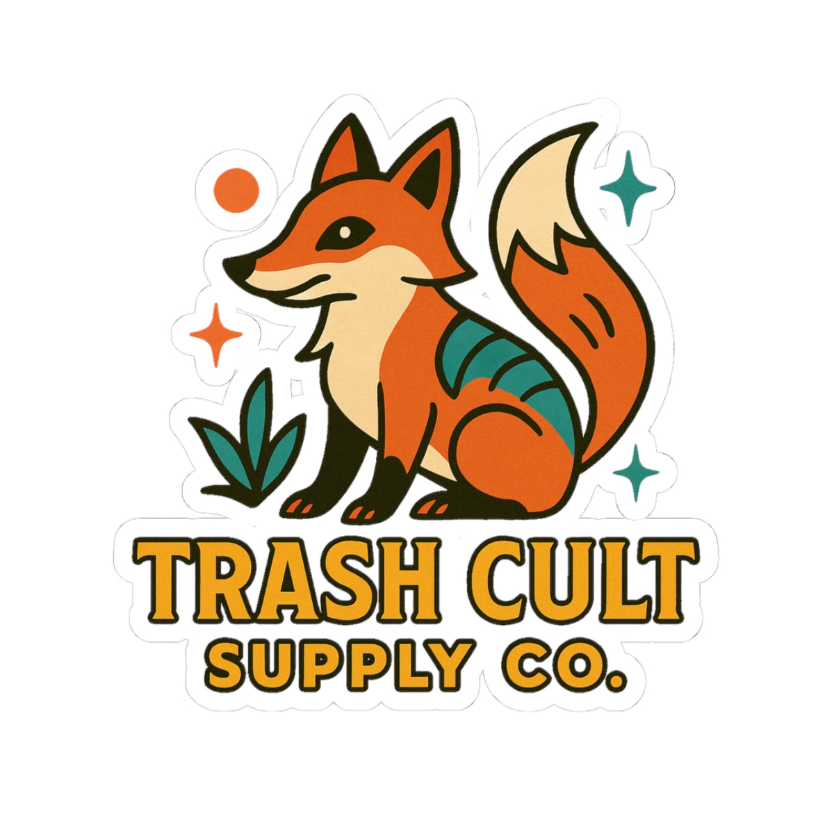 Fox Illustration Kiss-Cut Stickers - Fun Decor for Laptops, Water Bottles, Journals, Gifts for Animal Lovers, Unique Home Accents