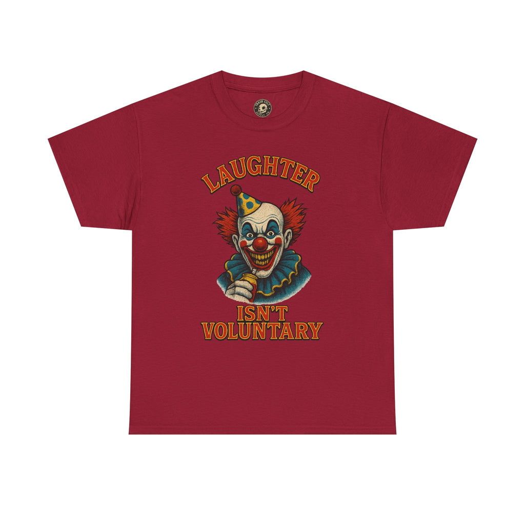 Laughter Isn’t Voluntary Creepy Clown Shirt – Circus Horror Tee – Gildan 5000