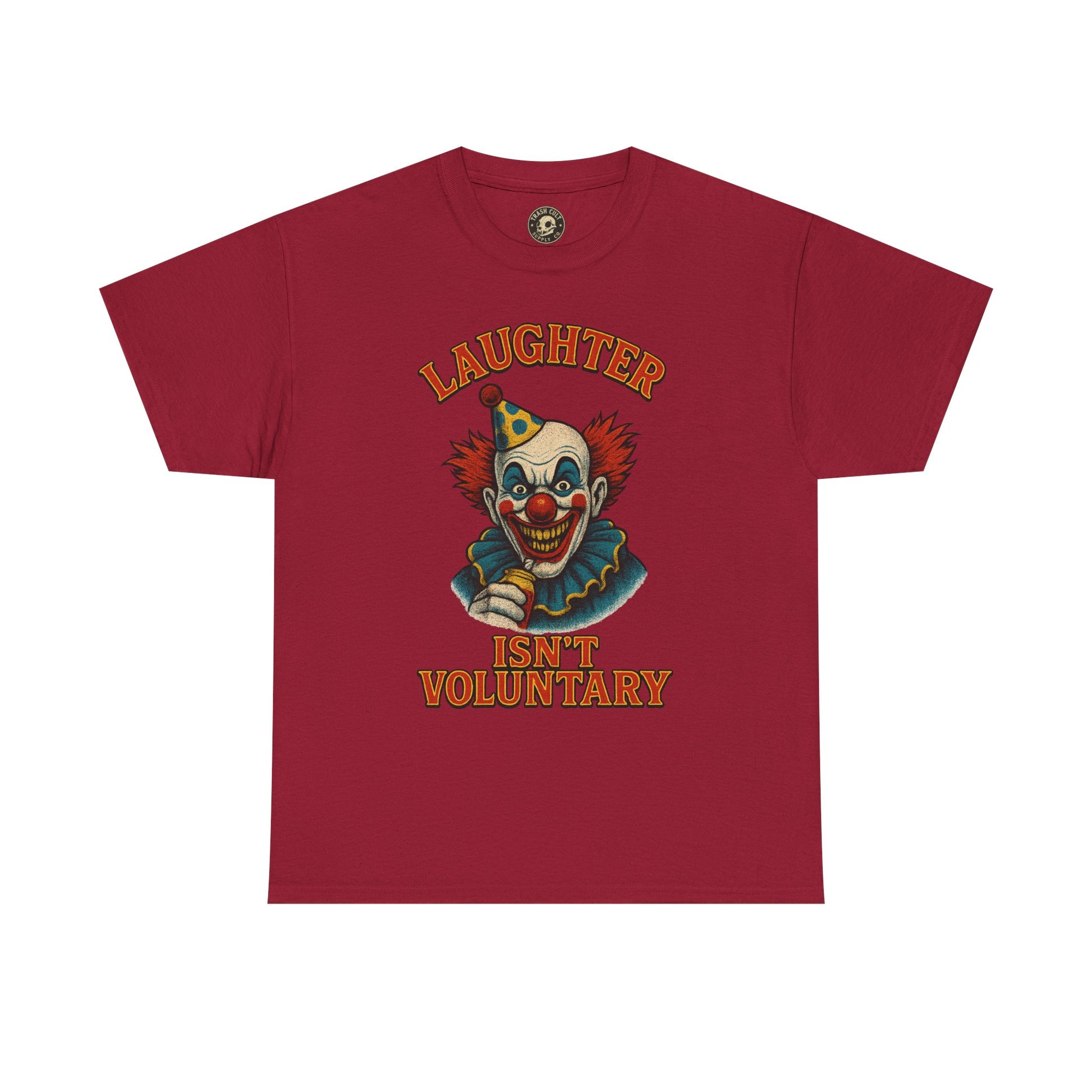 Laughter Isn’t Voluntary Creepy Clown Shirt – Circus Horror Tee – Gildan 5000