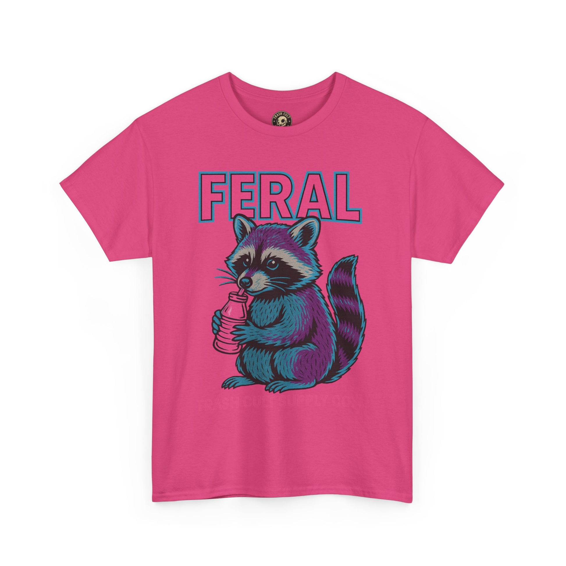 FERAL Raccoon 80s Retro Shirt – Trash Cult Supply Co. – Gildan 5000 Tee
