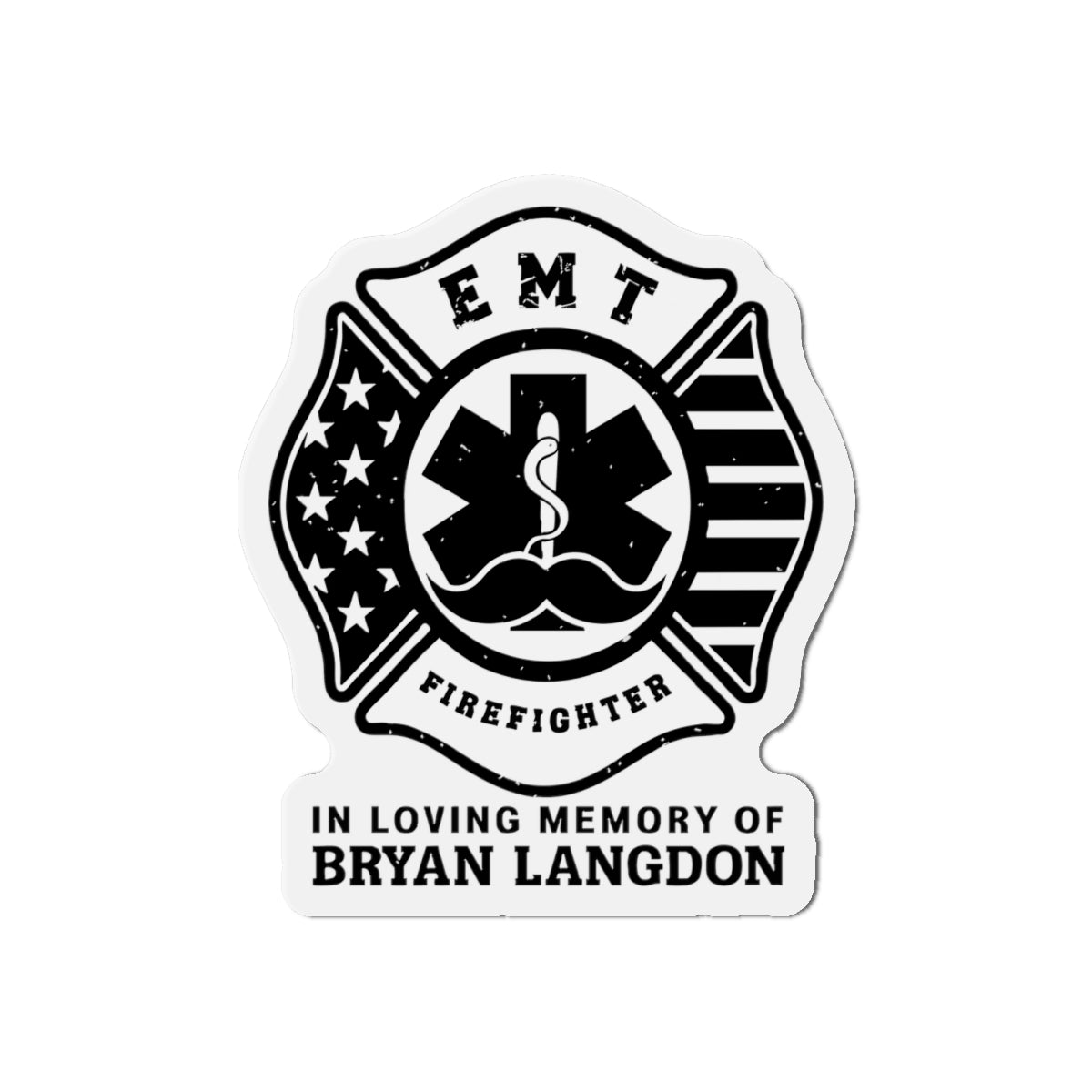 Memorial EMT Firefighter Die-Cut Magnet, Tribute to Heroes, First Responder Gift, Fridge Decor, Remembrance Magnet