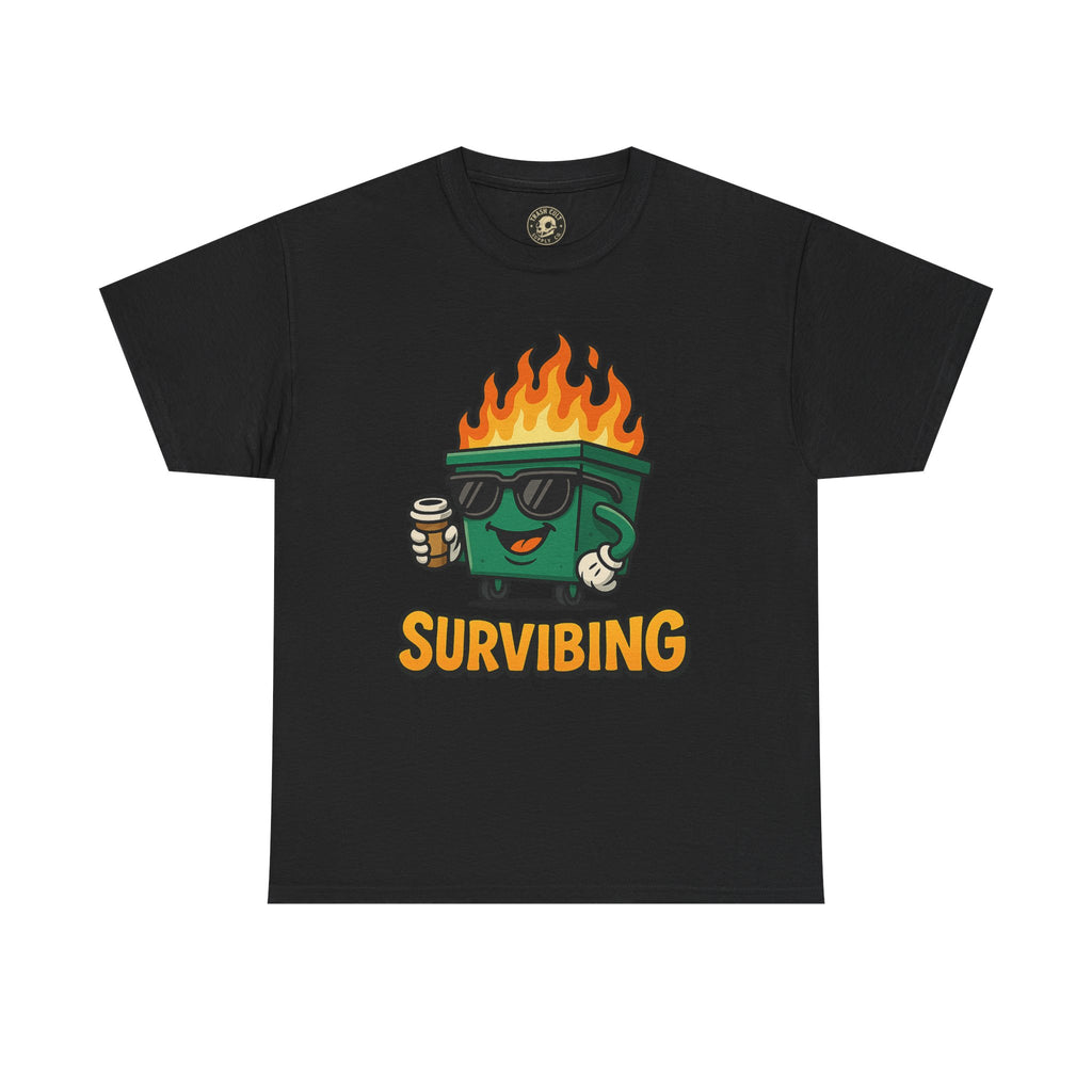 Surviving Coffee Vibes Unisex Heavy Cotton Tee, Perfect for Coffee Lovers, Funny Gift for Friends, Casual Wear, Everyday Mood T-Shirt