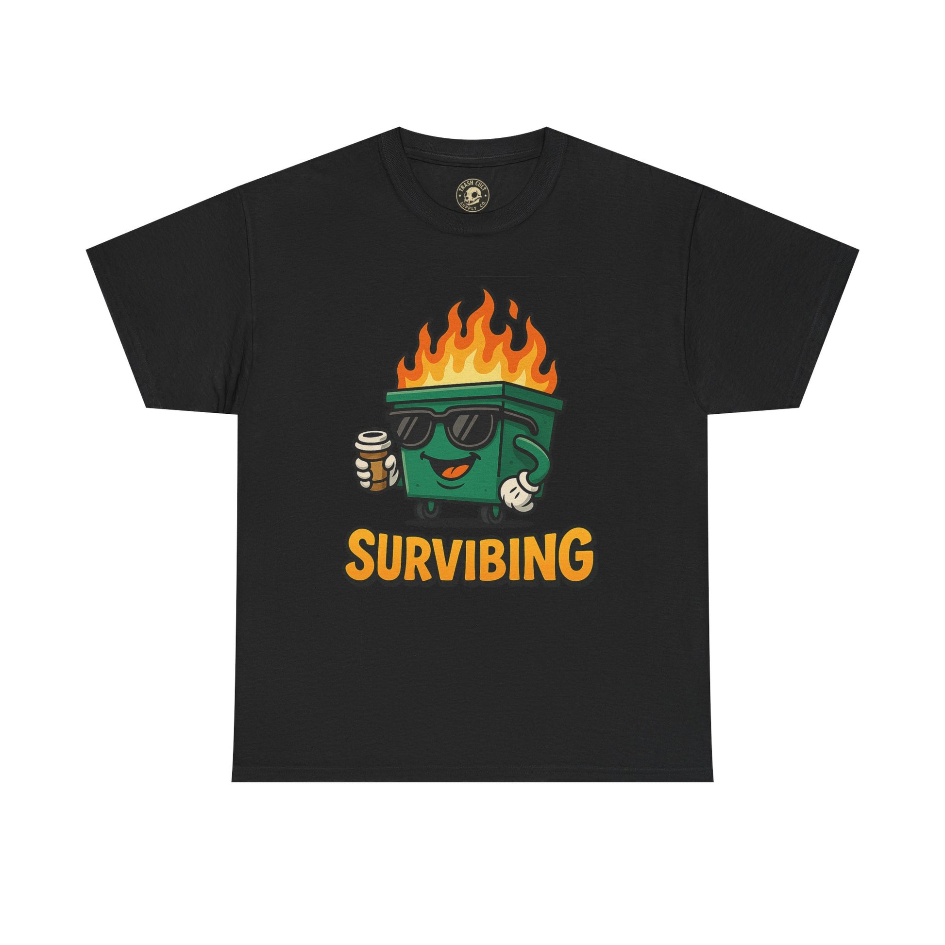 Surviving Coffee Vibes Unisex Heavy Cotton Tee, Perfect for Coffee Lovers, Funny Gift for Friends, Casual Wear, Everyday Mood T-Shirt