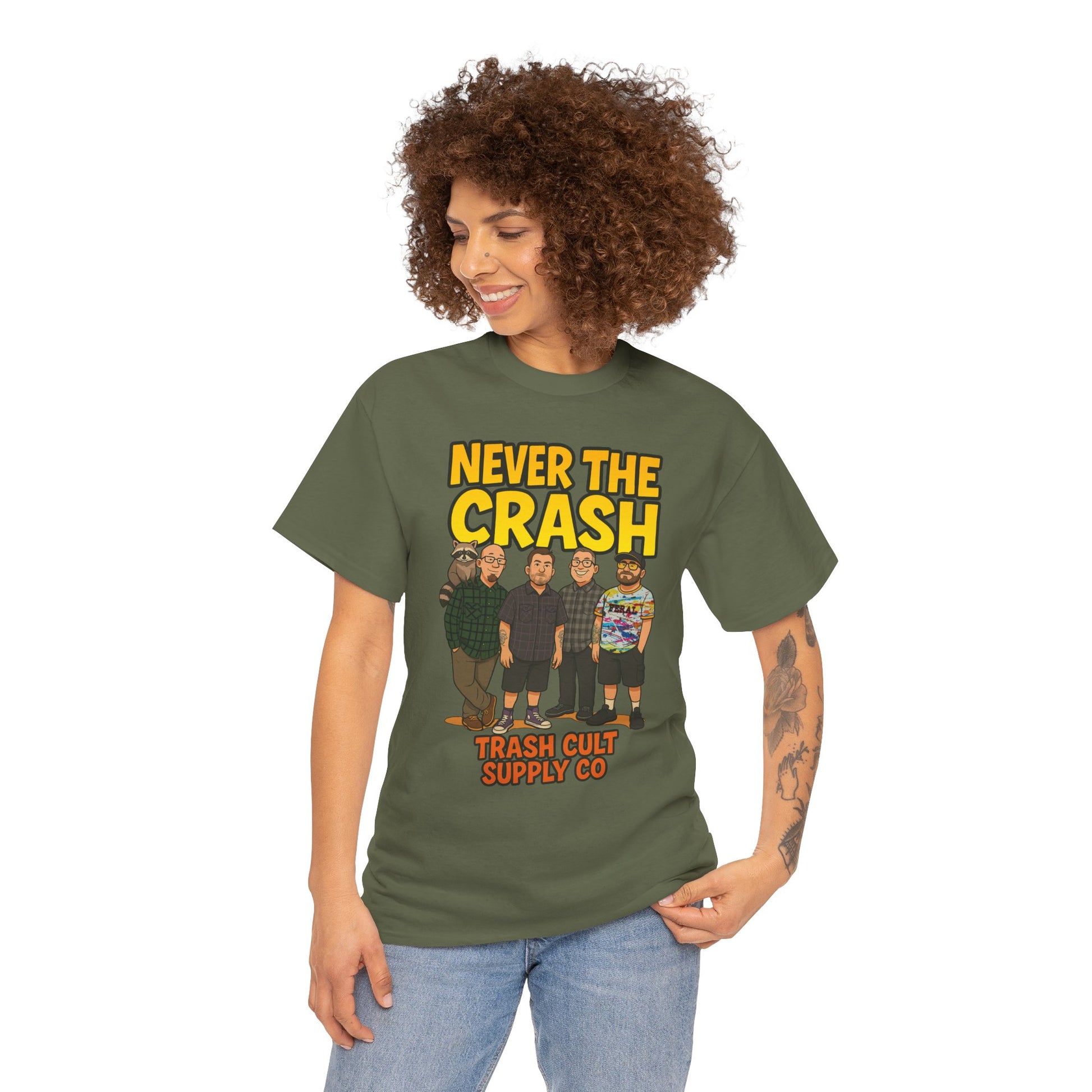 Never The Crash Band Shirt – Bold Graffiti Logo Tee - EXCLUSIVE | Gildan 5000