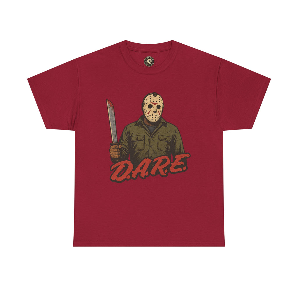 Jason Voorhees D.A.R.E. Parody Shirt – 1980s Horror Meme Tee | Gildan 5000 Slasher Graphic