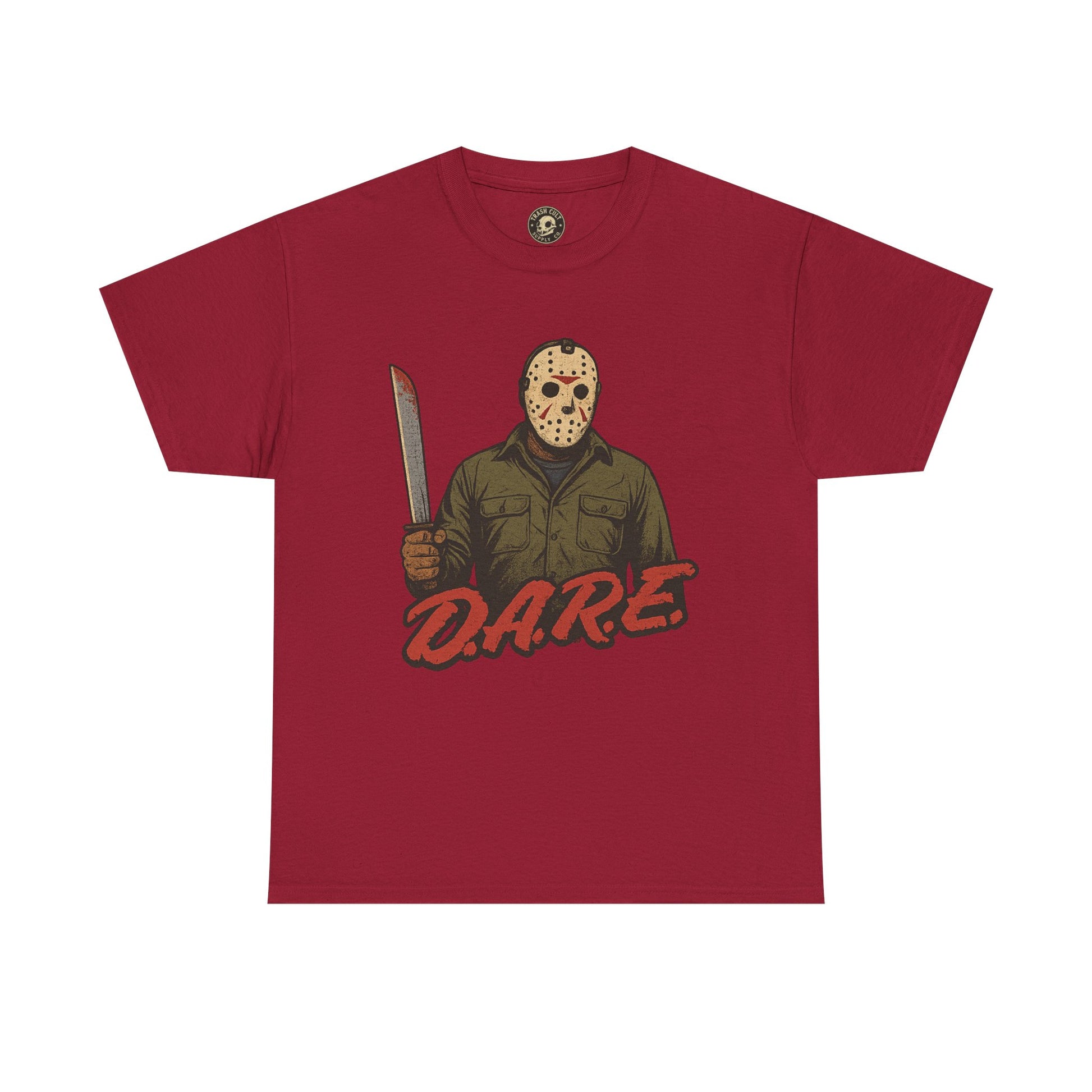 Jason Voorhees D.A.R.E. Parody Shirt – 1980s Horror Meme Tee | Gildan 5000 Slasher Graphic