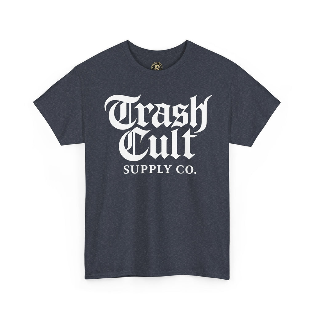 Trash Cult Gothic Logo Shirt – White Cyber Gothic Print on Gildan 5000