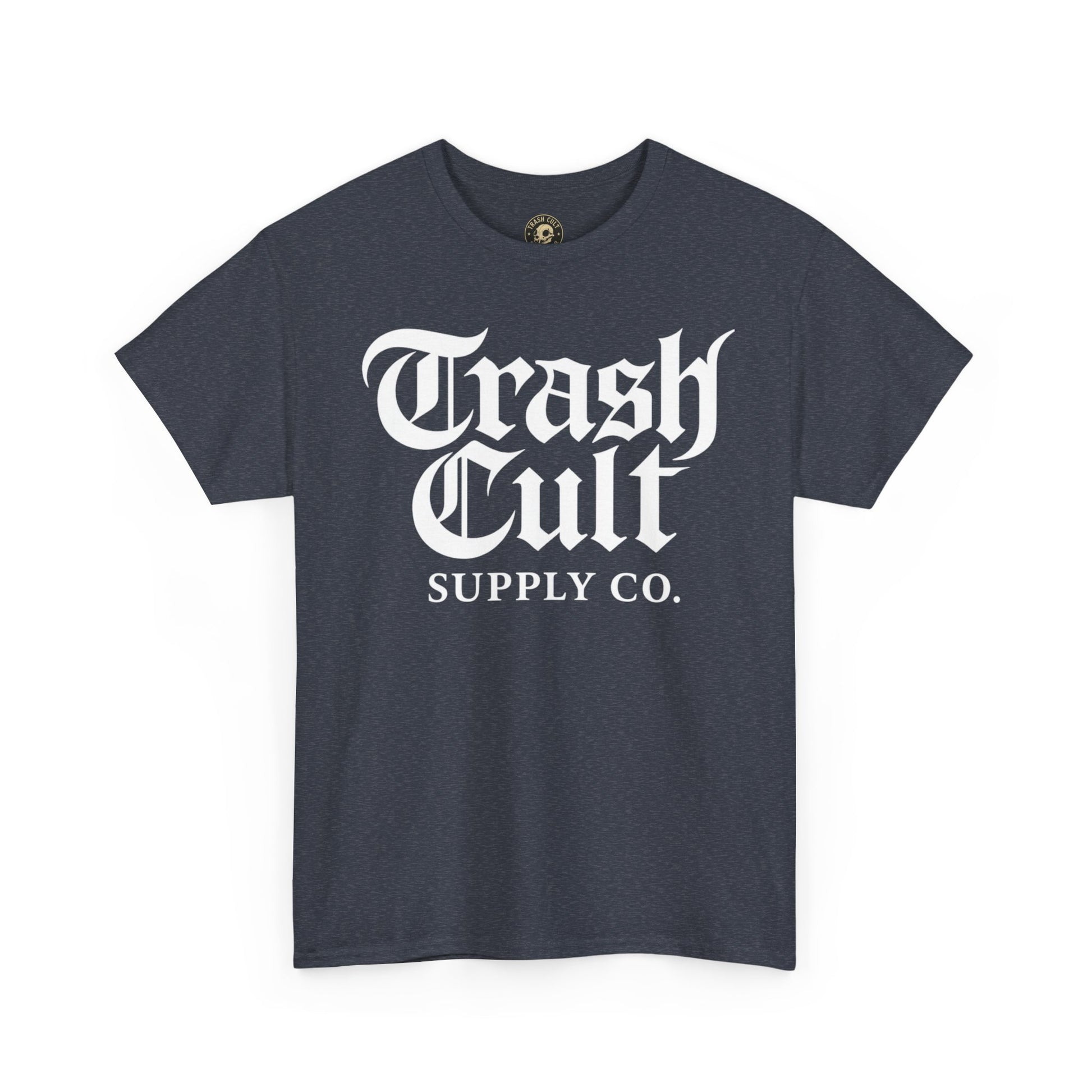 Trash Cult Gothic Logo Shirt – White Cyber Gothic Print on Gildan 5000
