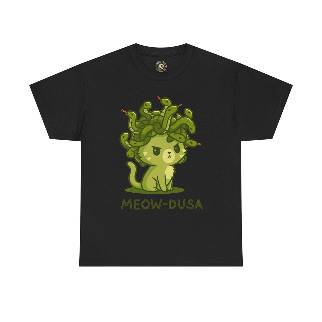 Meow-dusa Funny Cat Medusa T-Shirt – Gildan 5000 Heavy Cotton Tee