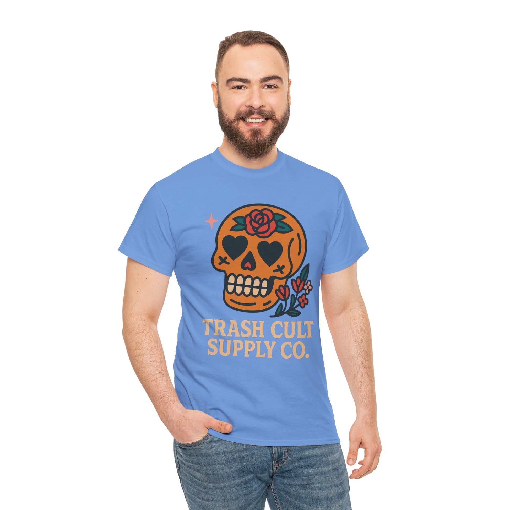 Sugar Skull T-Shirt – Trash Cult Supply Co. – Gildan 5000 Heavy Cotton Tee