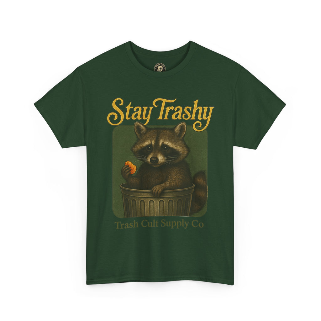 Stay Trashy Raccoon T-Shirt – Vintage-Style Cute Trash Panda | Trash Cult Supply Co | Gildan 5000
