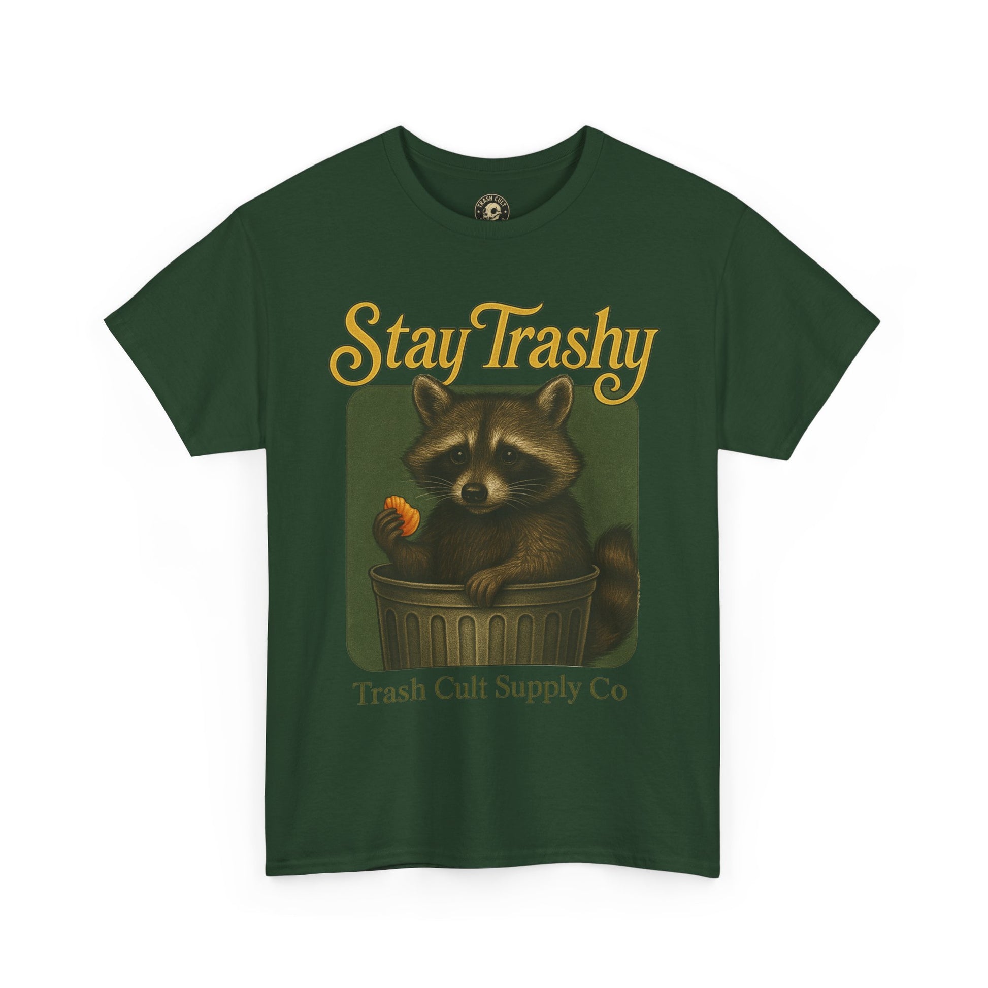 Stay Trashy Raccoon T-Shirt – Vintage-Style Cute Trash Panda | Trash Cult Supply Co | Gildan 5000