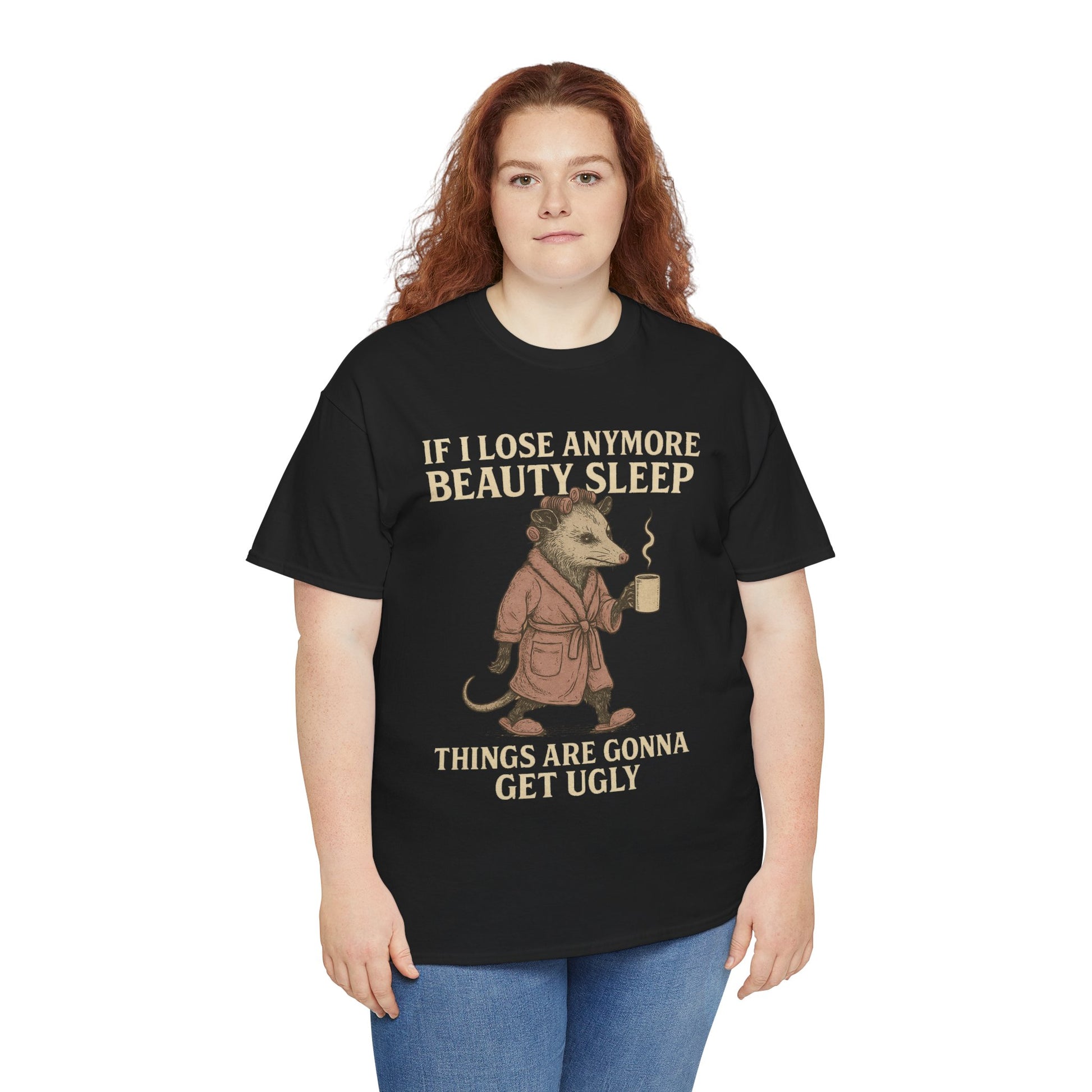 Funny Unisex Heavy Cotton Tee - "If I Lose Anymore Beauty Sleep, Things Are Gonna Get Ugly" - Gift, Sleepwear, Humor, Casual Wear, [...]