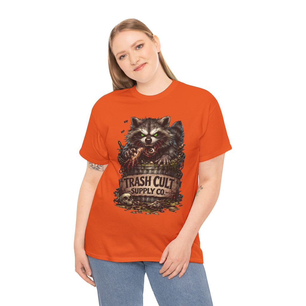 Raccoon 'Trash Cult Supply Co.' Graphic Tee — Vintage Grunge Animal Streetwear