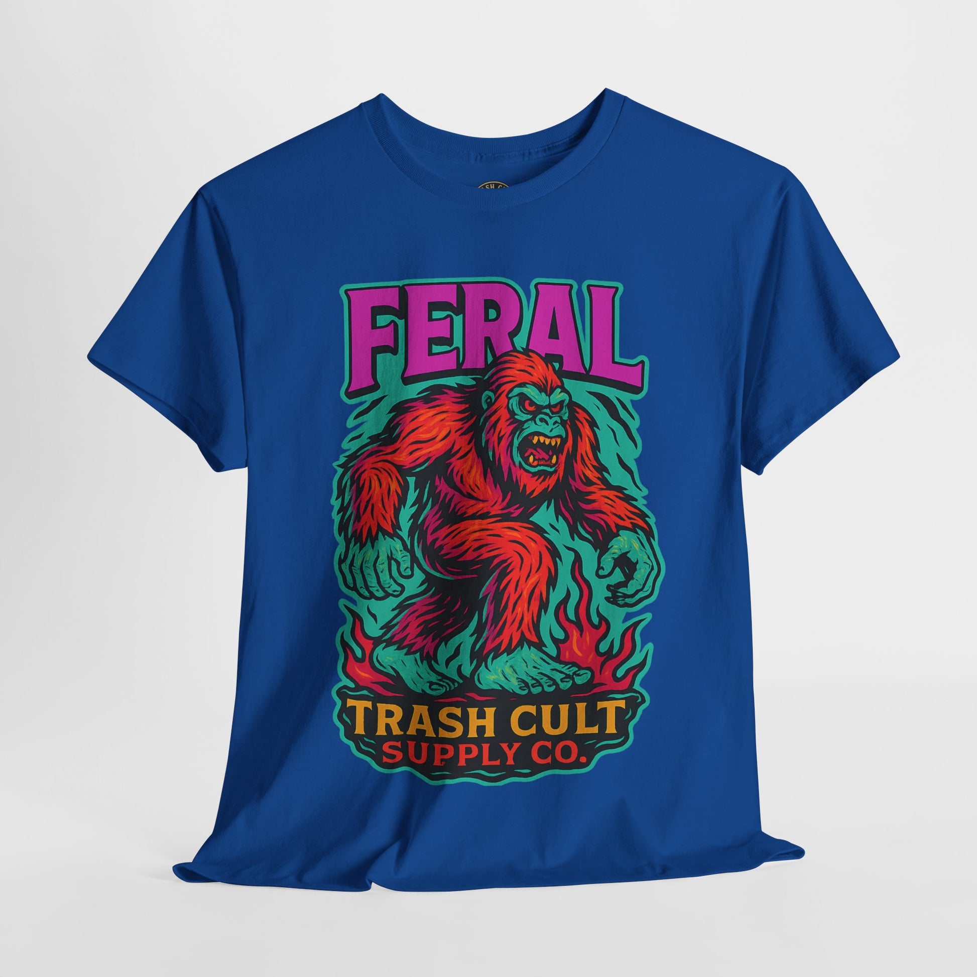 FERAL Bigfoot Shirt – Trashcore Bold Colors | Trash Cult Supply Co | Gildan 5000 Tee