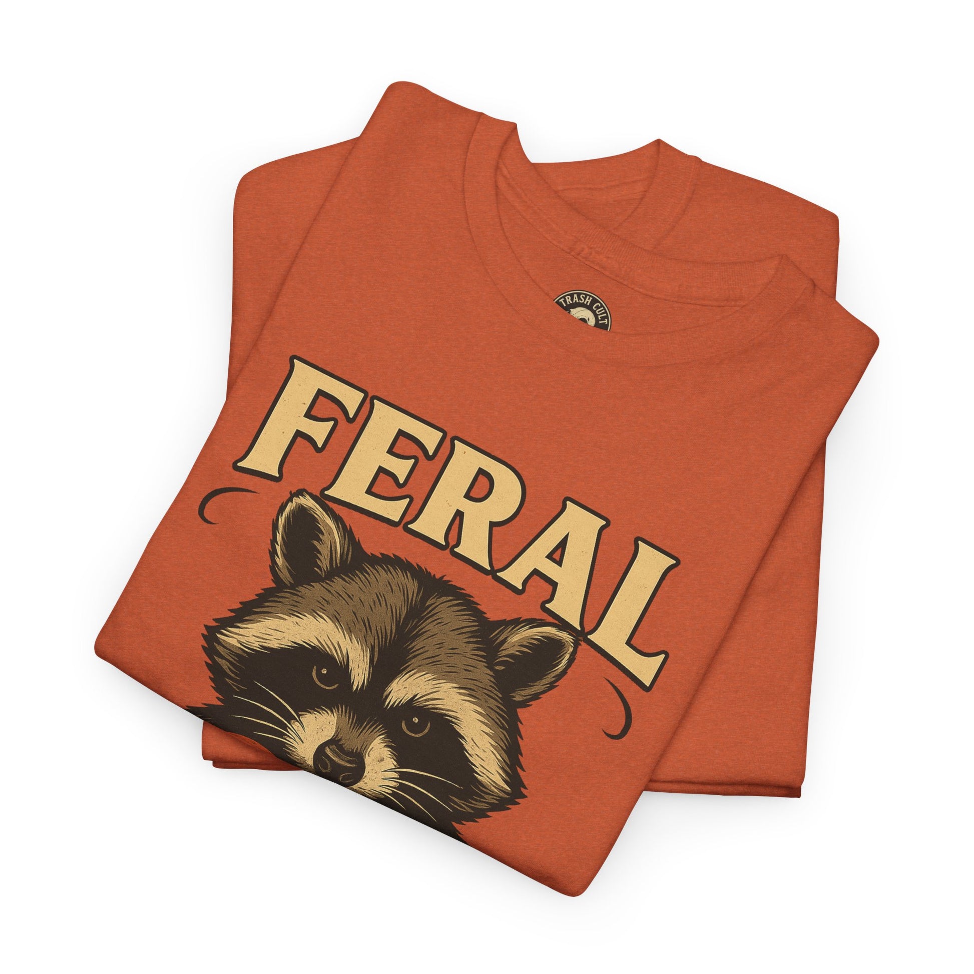Feral Raccoon Tee - Unisex Heavy Cotton Tee, Cute Animal Shirt, Trendy Graphic Tee, Fun Gift for Animal Lovers, Casual Everyday Wear