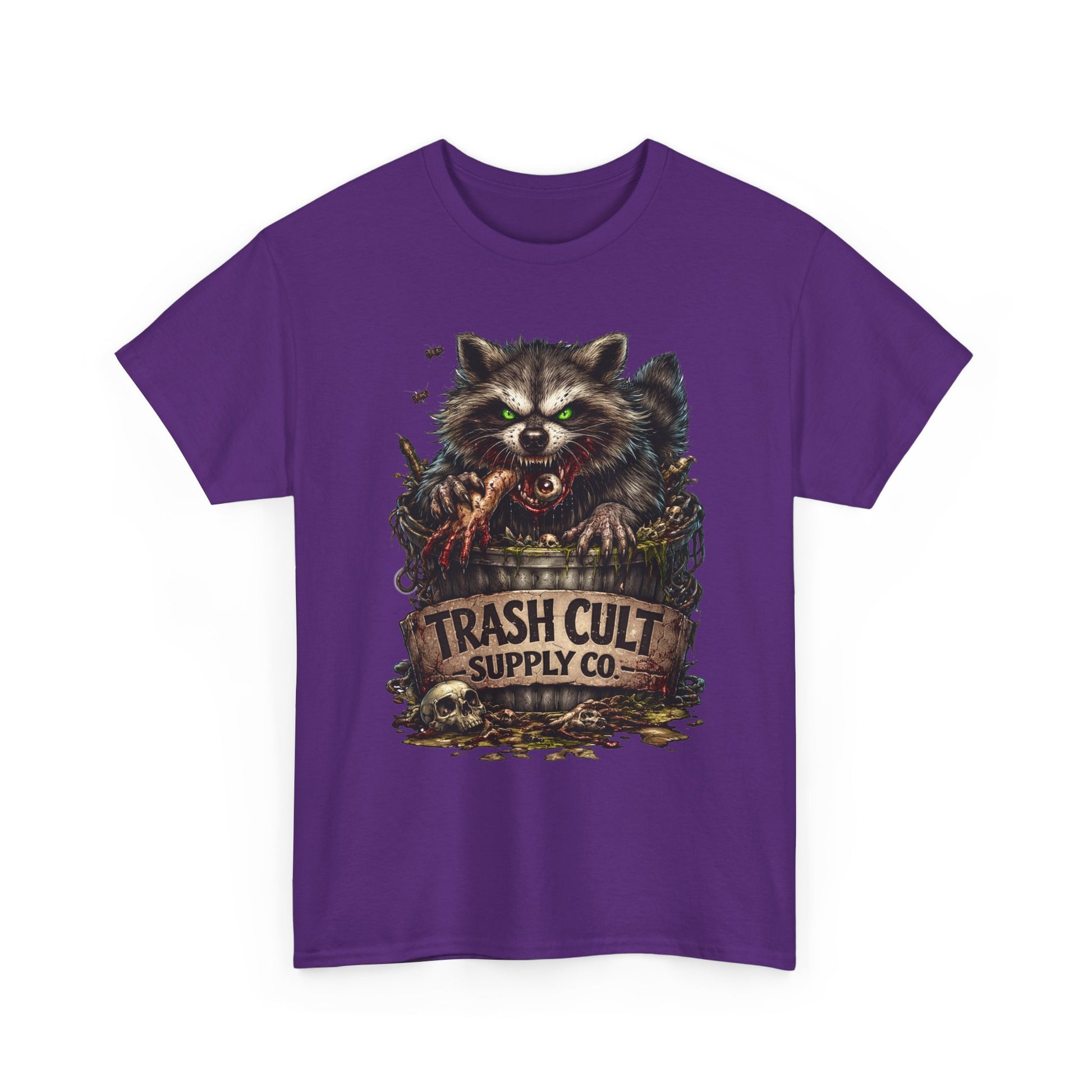 Raccoon 'Trash Cult Supply Co.' Graphic Tee — Vintage Grunge Animal Streetwear