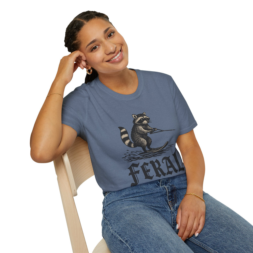 Feral Water Skiing Raccoon Vintage Shirt – Trash Cult Supply Co. | Gildan 2000 Softstyle