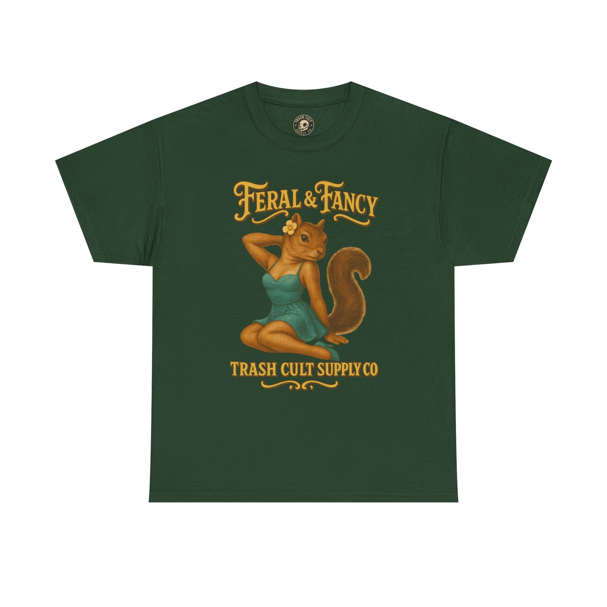 Feral & Fancy Pin-Up Squirrel Shirt – Vintage 1950s Style | Trash Cult Supply Co | Gildan 5000