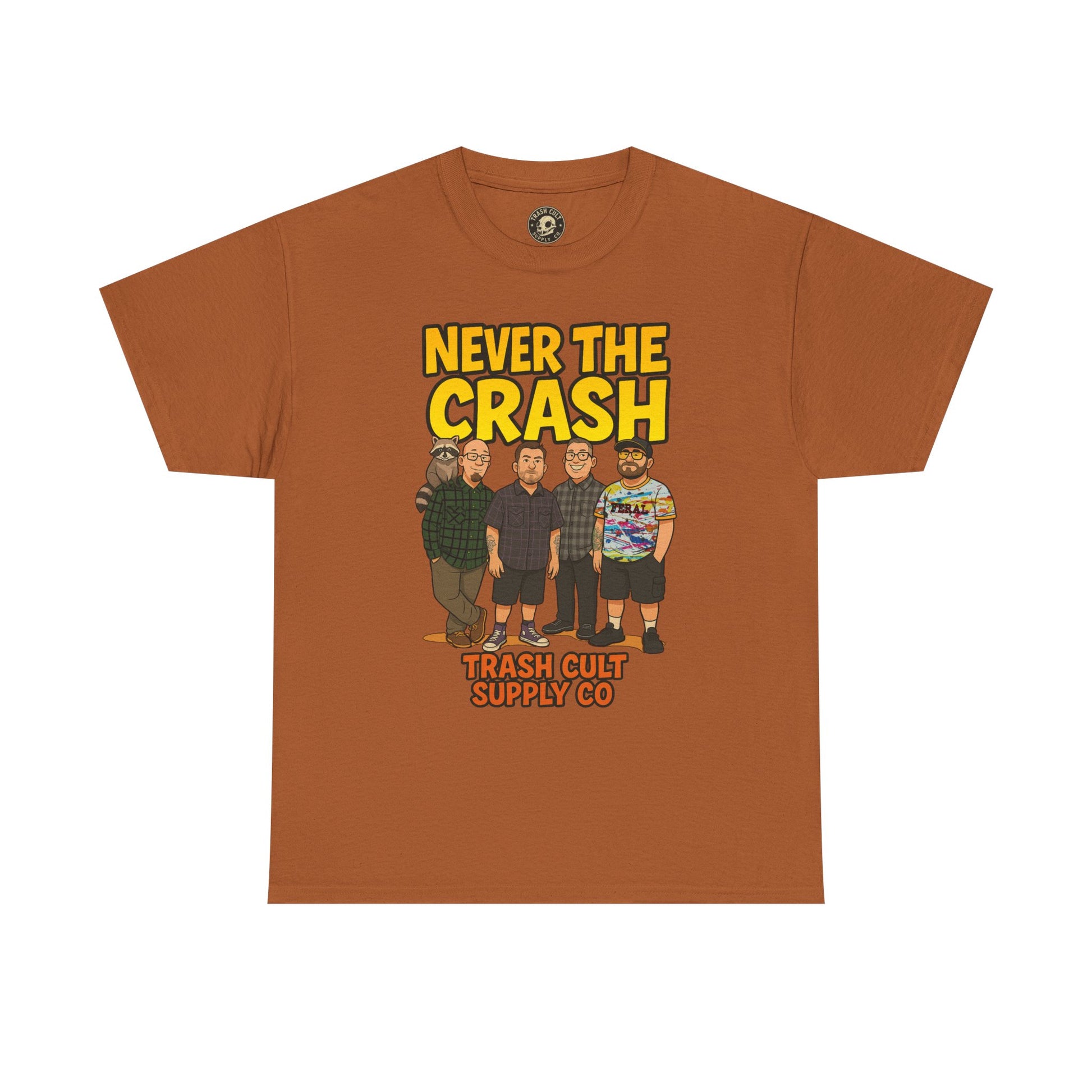 Never The Crash Band Shirt – Bold Graffiti Logo Tee - EXCLUSIVE | Gildan 5000