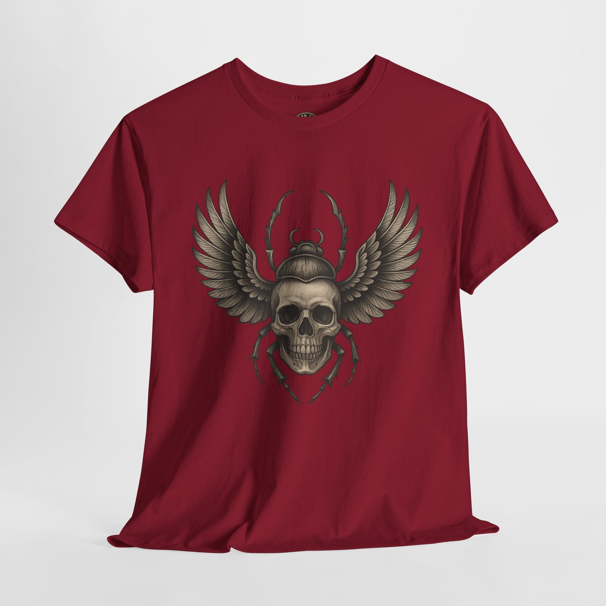 Winged Skull Scarab Shirt – Dark Gothic Beetle Graphic Tee – Gildan 5000 Unisex