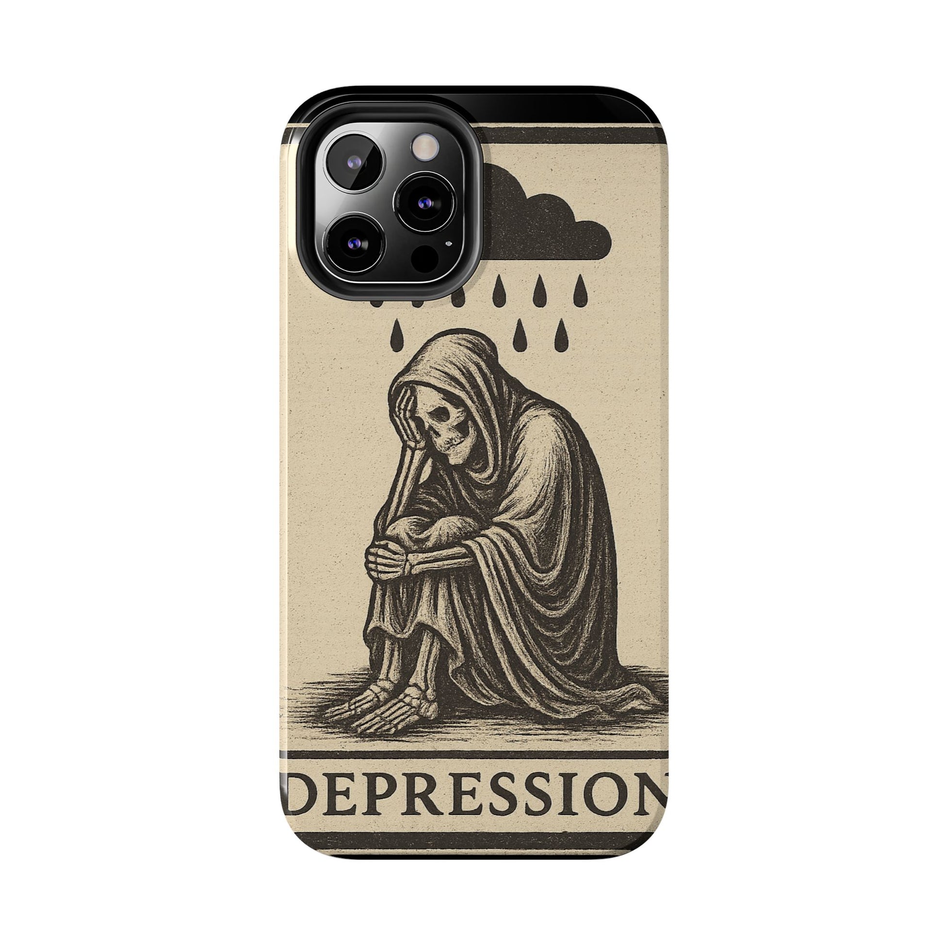 Dark Humor Phone Case, Goth iPhone Cover, Macabre Gift, Depression Art Case, Unique Phone Protector