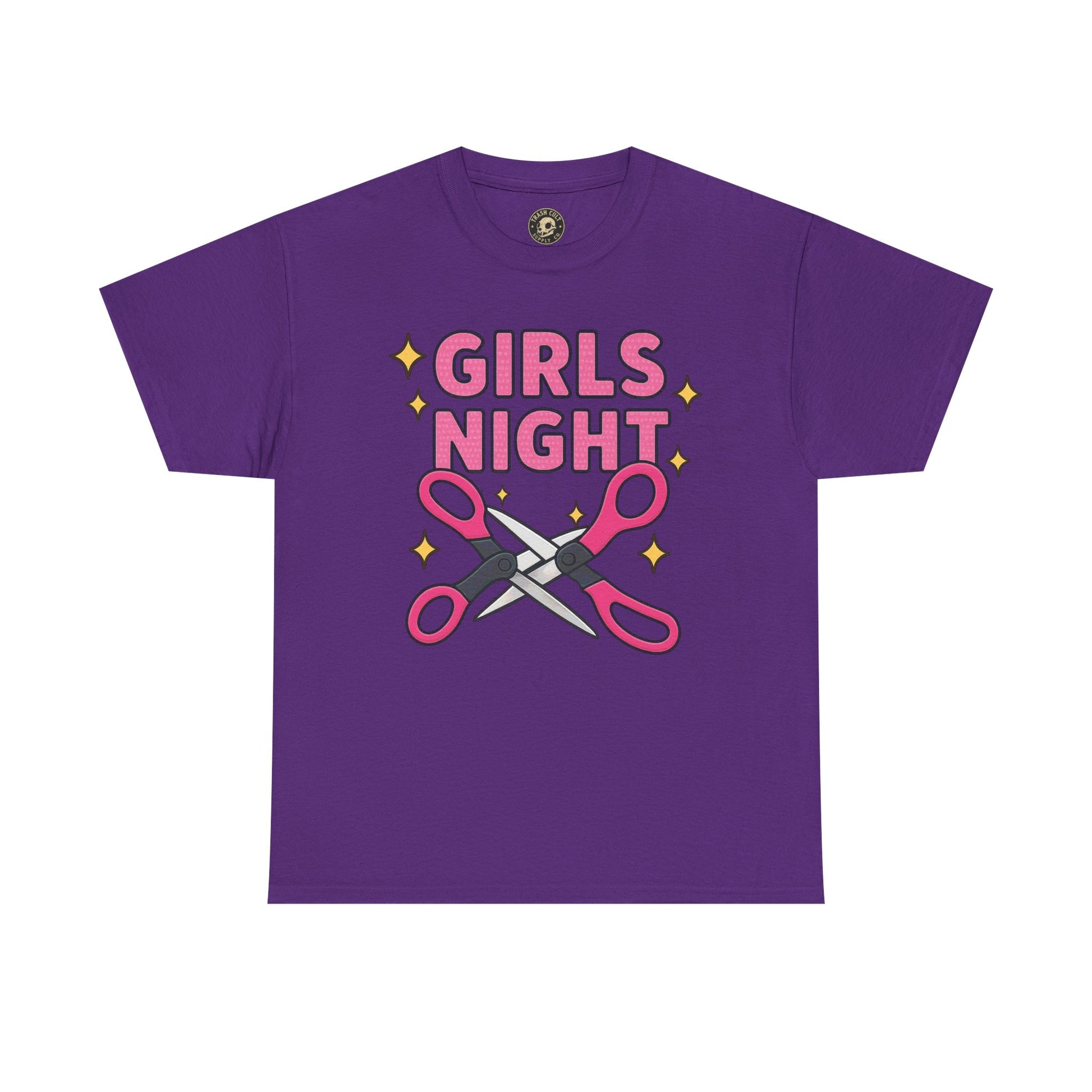 Funny Girls Night Shirt – Lesbian Humor Tee – Pink Scissors Graphic on Gildan 5000