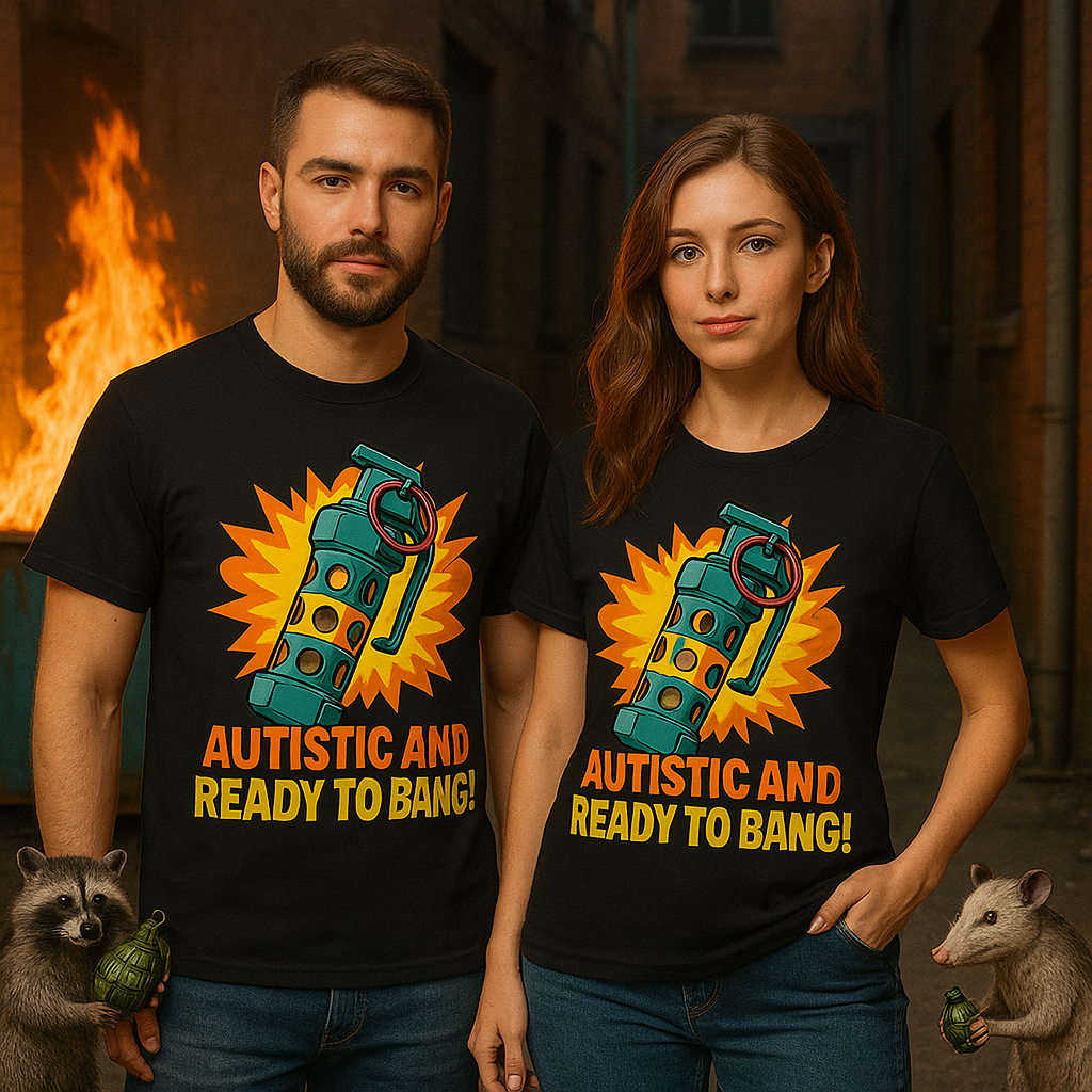 Autistic and Ready to Bang! Unisex Heavy Cotton Tee | Fun Graphic Tee, Autistic Pride, Gift for Autism Awareness, Casual Wear