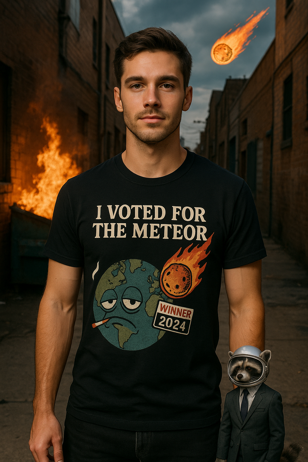 I Voted for the Meteor Shirt – Funny Anti-Politics Graphic Tee