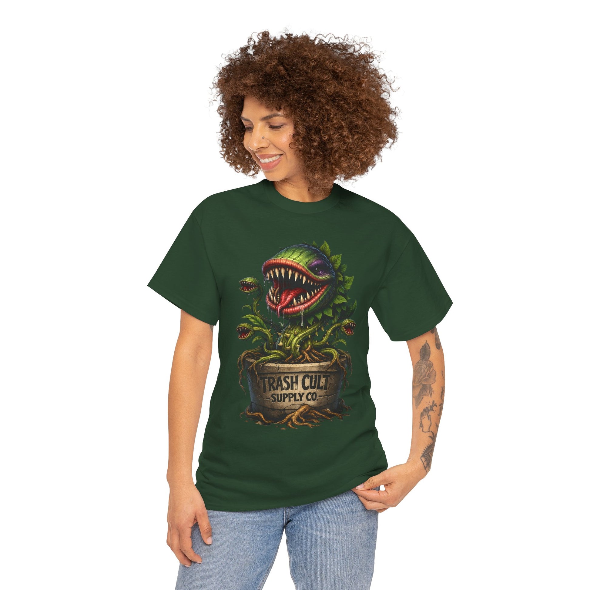 Carnivorous Plant Graphic Tee — "Trash Cult Supply Co." Potted Monster Shirt
