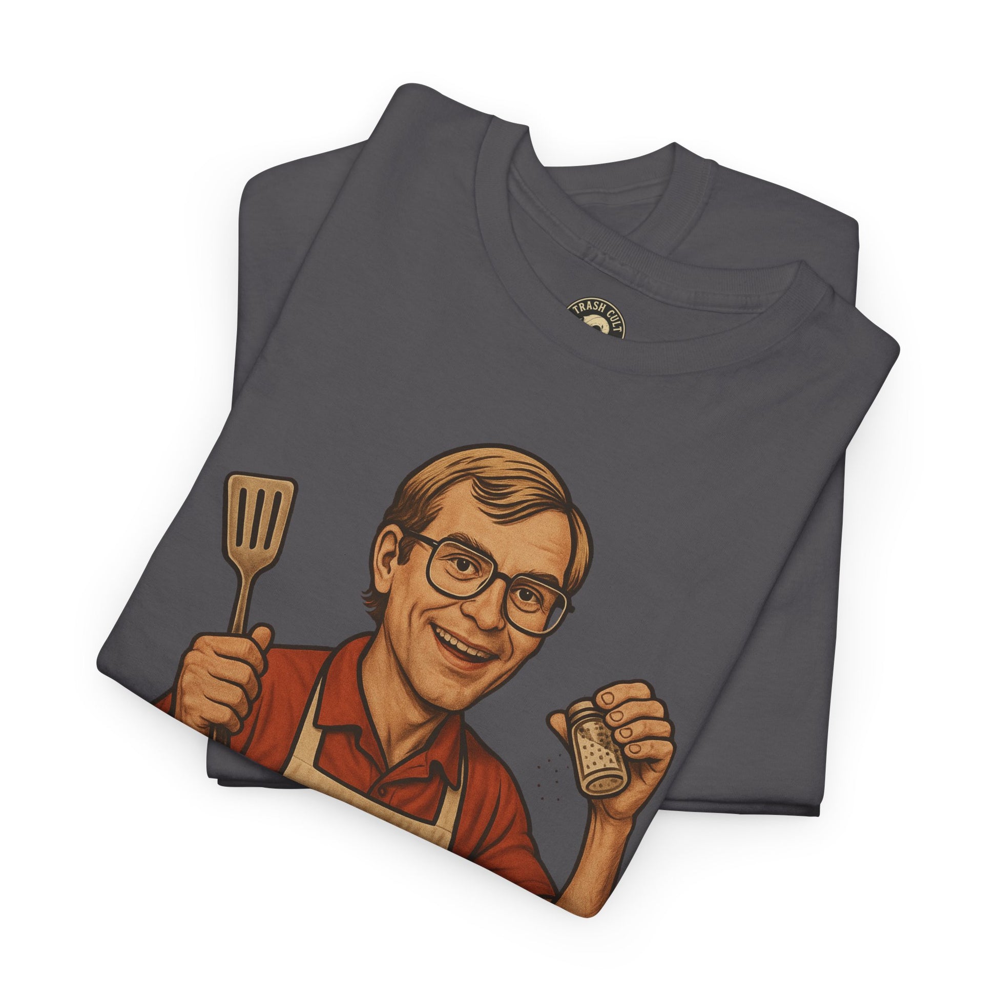 Kiss the Cook Dark Humor Chef Shirt – Creepy Retro Kitchen Parody
