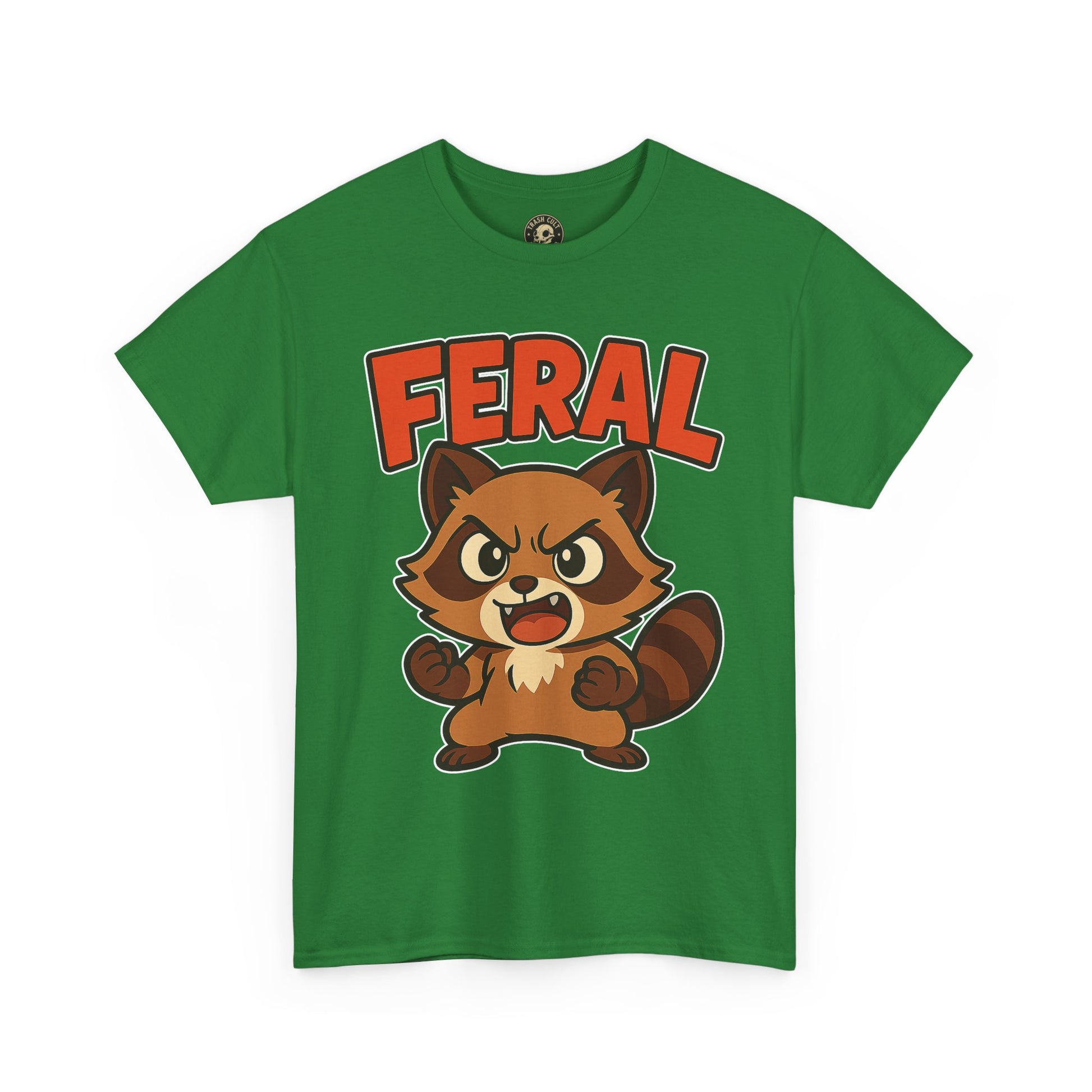 Feral Cartoon Tee - Unisex Heavy Cotton Shirt, Cute Graphic, Animal Lovers Gift, Casual Wear, Fun T-Shirt for Kids & Adults