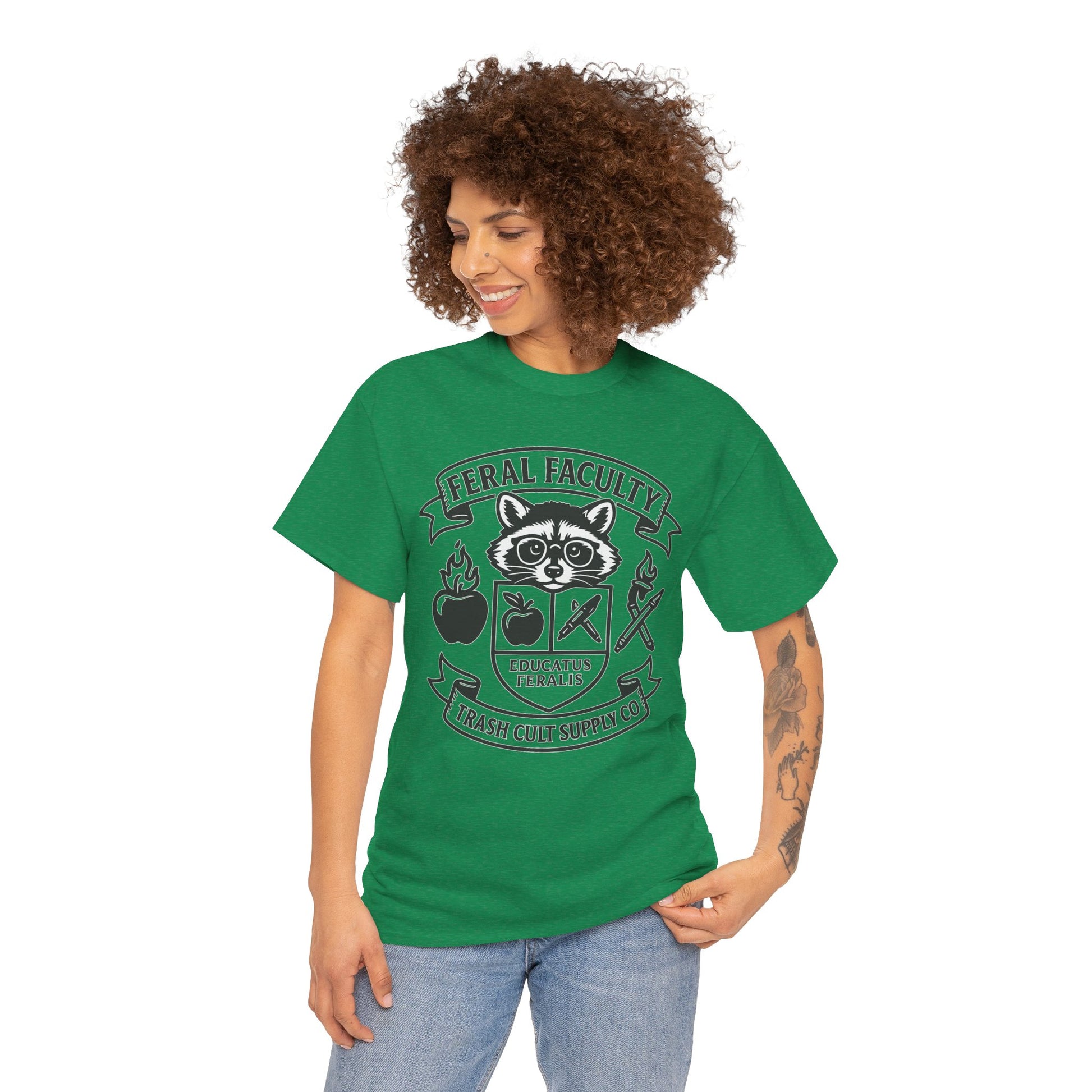 Feral Faculty Tee, Fun Teacher Shirt, Animal Lover Gift, Cool Graphic Tee, Casual Everyday Wear, Unisex Cotton T-Shirt