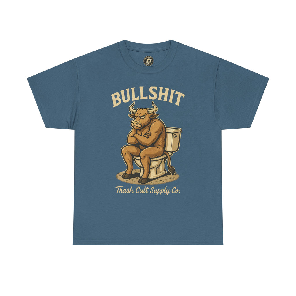 “BULLSHIT” Angry Bull Toilet Tee – Trash Cult Supply Co. | Gildan 5000 T-Shirt